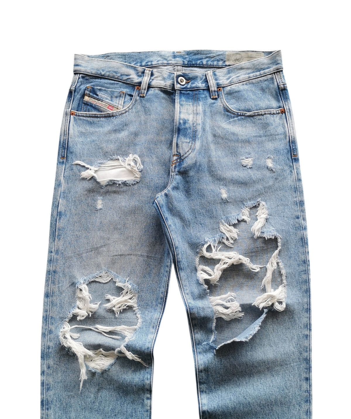 Diesel Diesel Mharky Slim Distressed Stone Wash Blue Jeans Size 32 Size US 33 - 4 Thumbnail