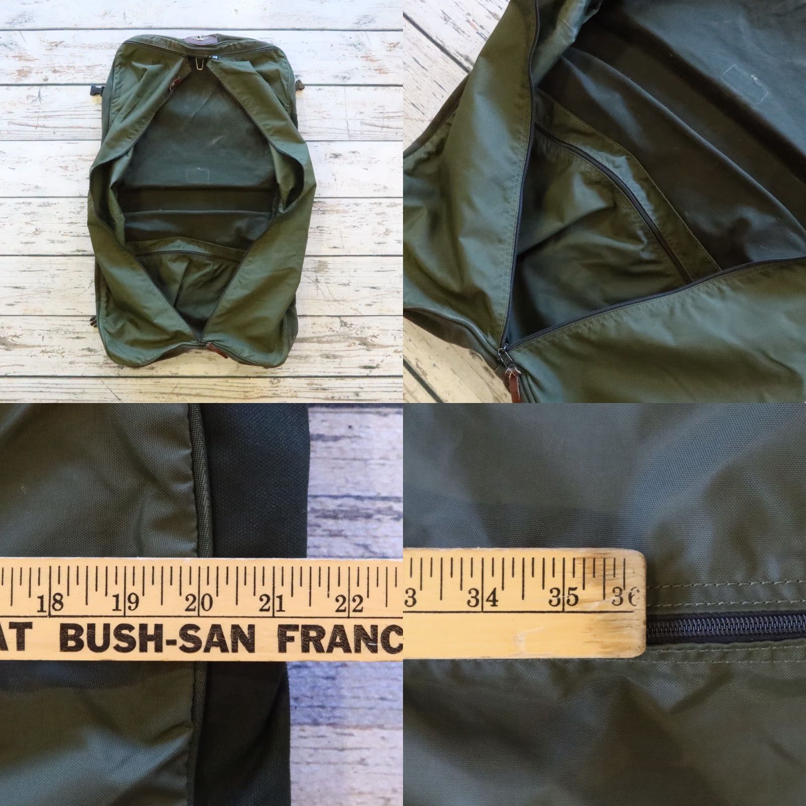 Orvis VINTAGE The Orvis Company Battenkill Garment Bag Leather Green Canvas Garment Bag Mens Green 40" 20" 4" Measurements Size ONE SIZE - 9 Thumbnail