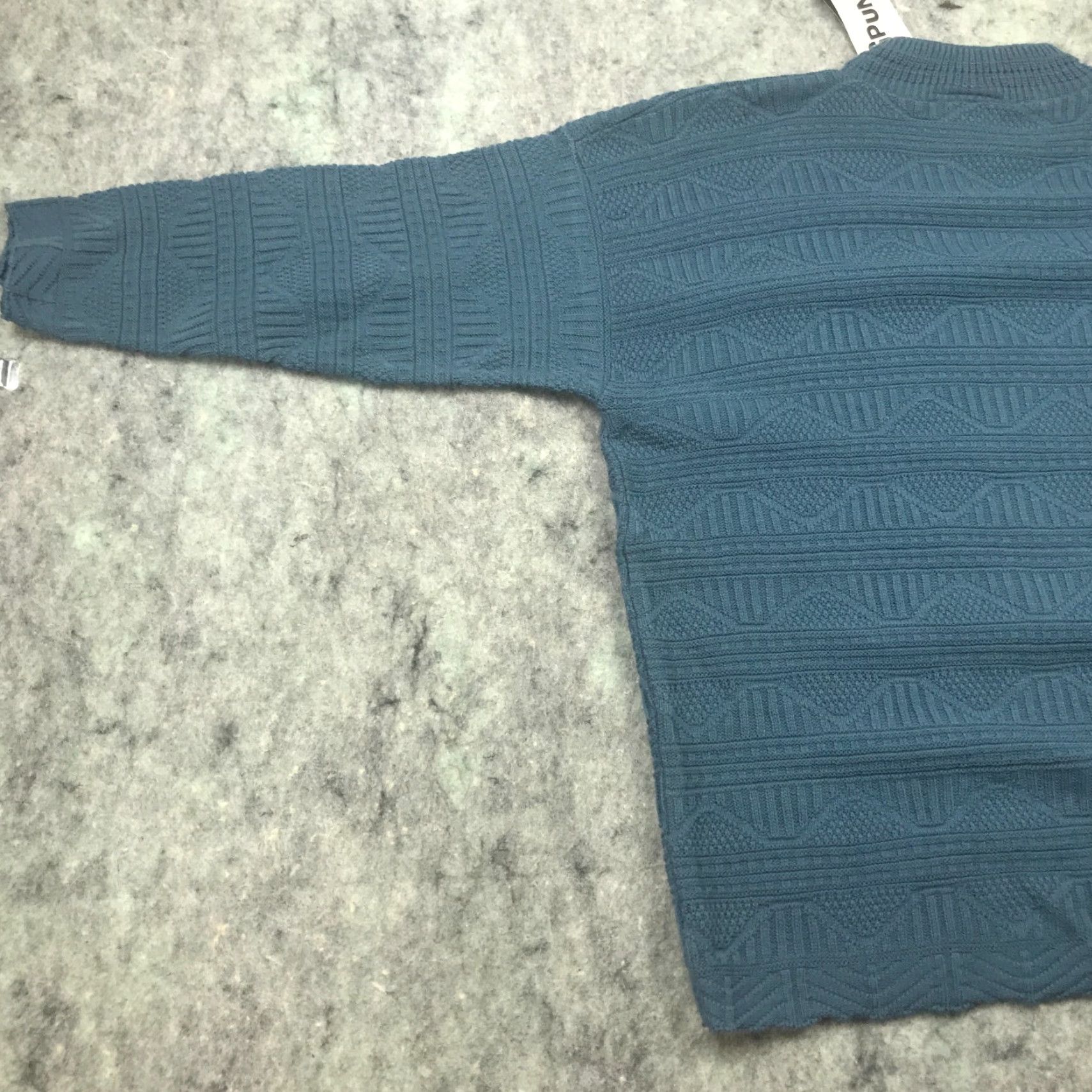 Vintage VINTAGE Spunky Blue Knit Sweater One Size Long Sleeve High Neck Oversized Womens Size ONE SIZE - 6 Thumbnail