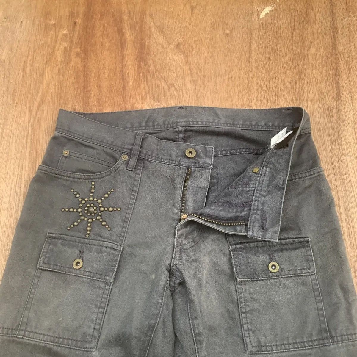 Final Home STEALS💥TETE HOMME TROUSERS STUDDED ISSEY MIYAKE FADED PANTS Size US 31 - 8 Thumbnail