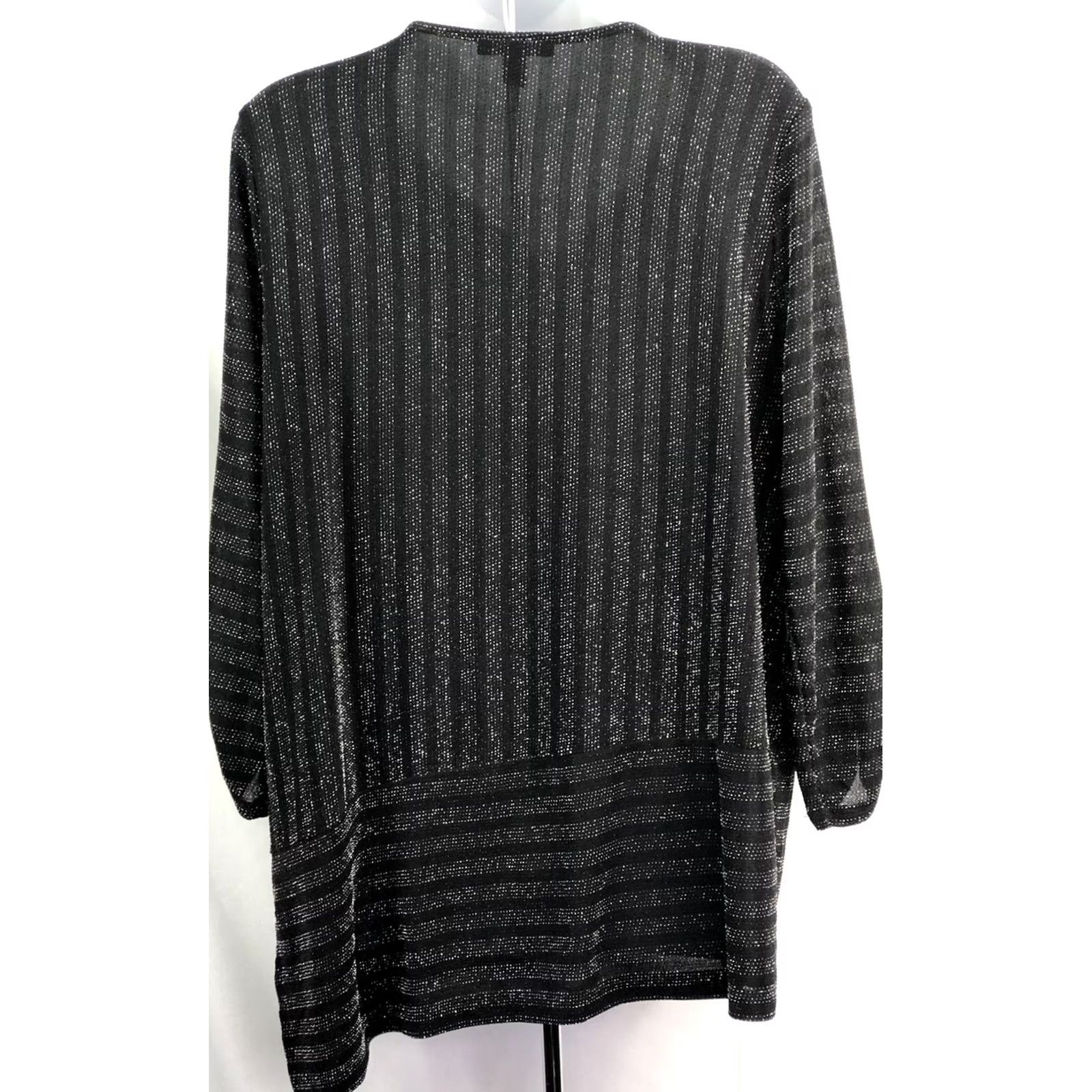 Vintage Roz & Ali Tunic Blouse L Black V-Neck 3/4 Sleeve Ruched Asymmetrical Hem Whimsigoth Women Size L / US 10 / IT 46 - 4 Thumbnail