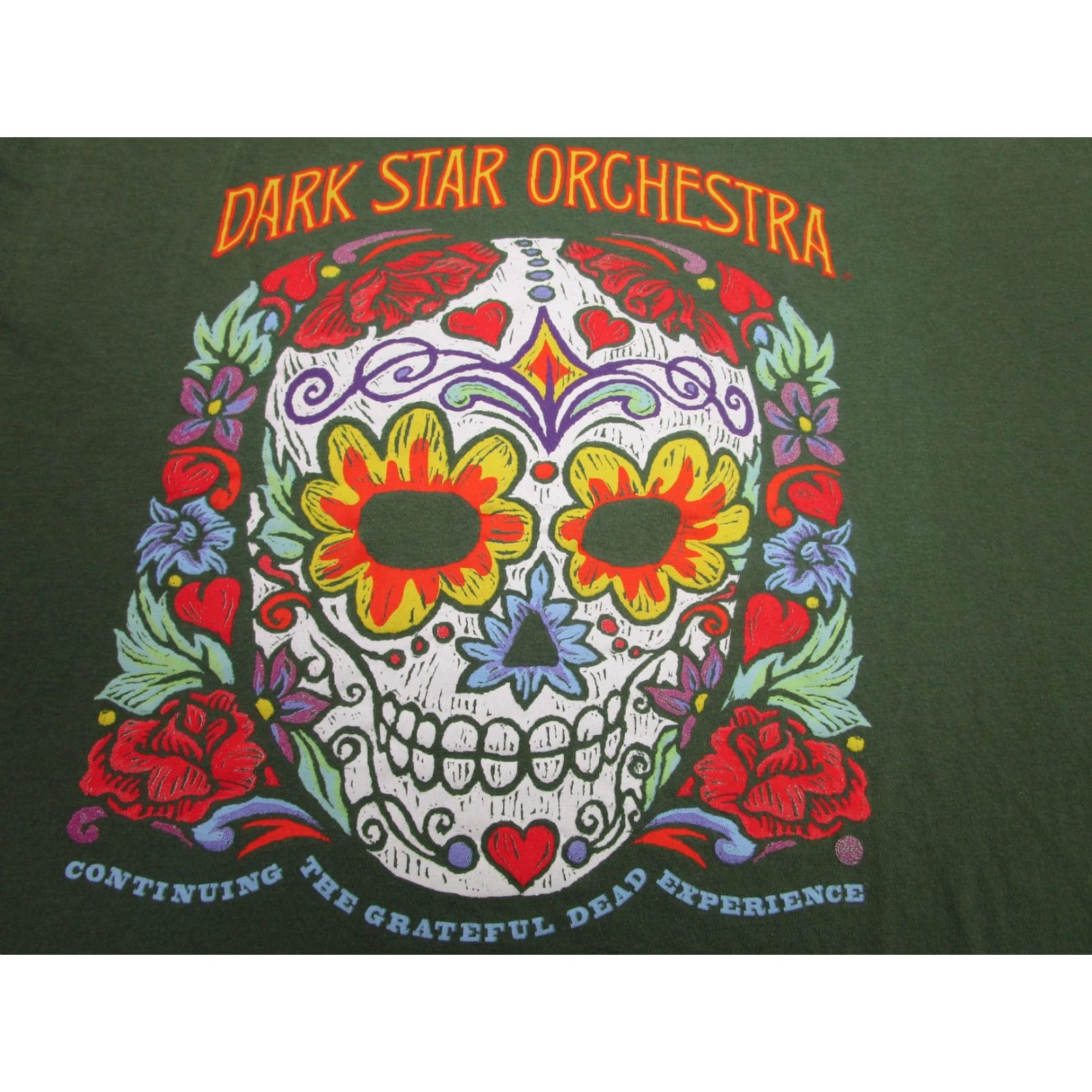 Gildan Gildan Dark Star Orchestra Shirt Mens XL Green Sugar Skull Grateful Dead Tee Size US XL / EU 56 / 4 - 3 Thumbnail