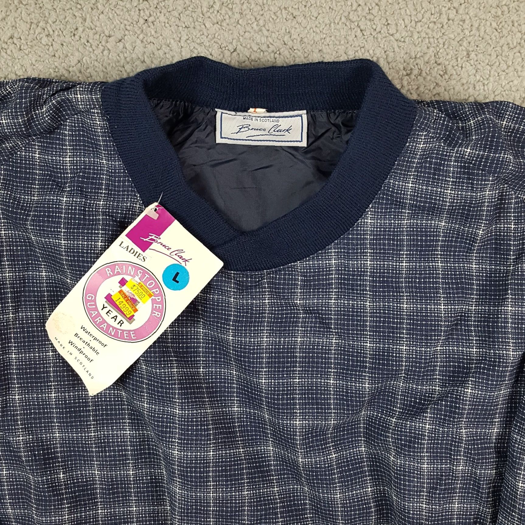 Vintage VINTAGE Bruce Clark Windbreaker Jacket Womens Plaid Blue Windproof Breathable Scotland Large Pullover Jacket 80s 90s Outdoor Casual Travel Workwear Size L / US 10 / IT 46 - 2 Thumbnail