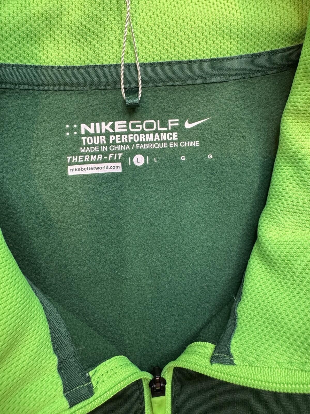 Nike Nike Golf Men's Lg Green Tour Performance 1/4 Zip NWT [741] Size US L / EU 52-54 / 3 - 5 Thumbnail