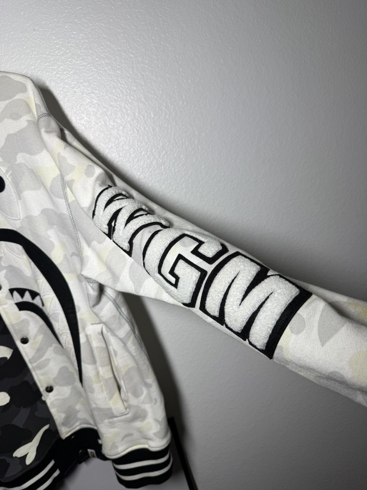 Bape Bape City Camo Shark Sweat Varsity Jacket GLOW IN THE DARK Size US XXL / EU 58 / 5 - 4 Thumbnail
