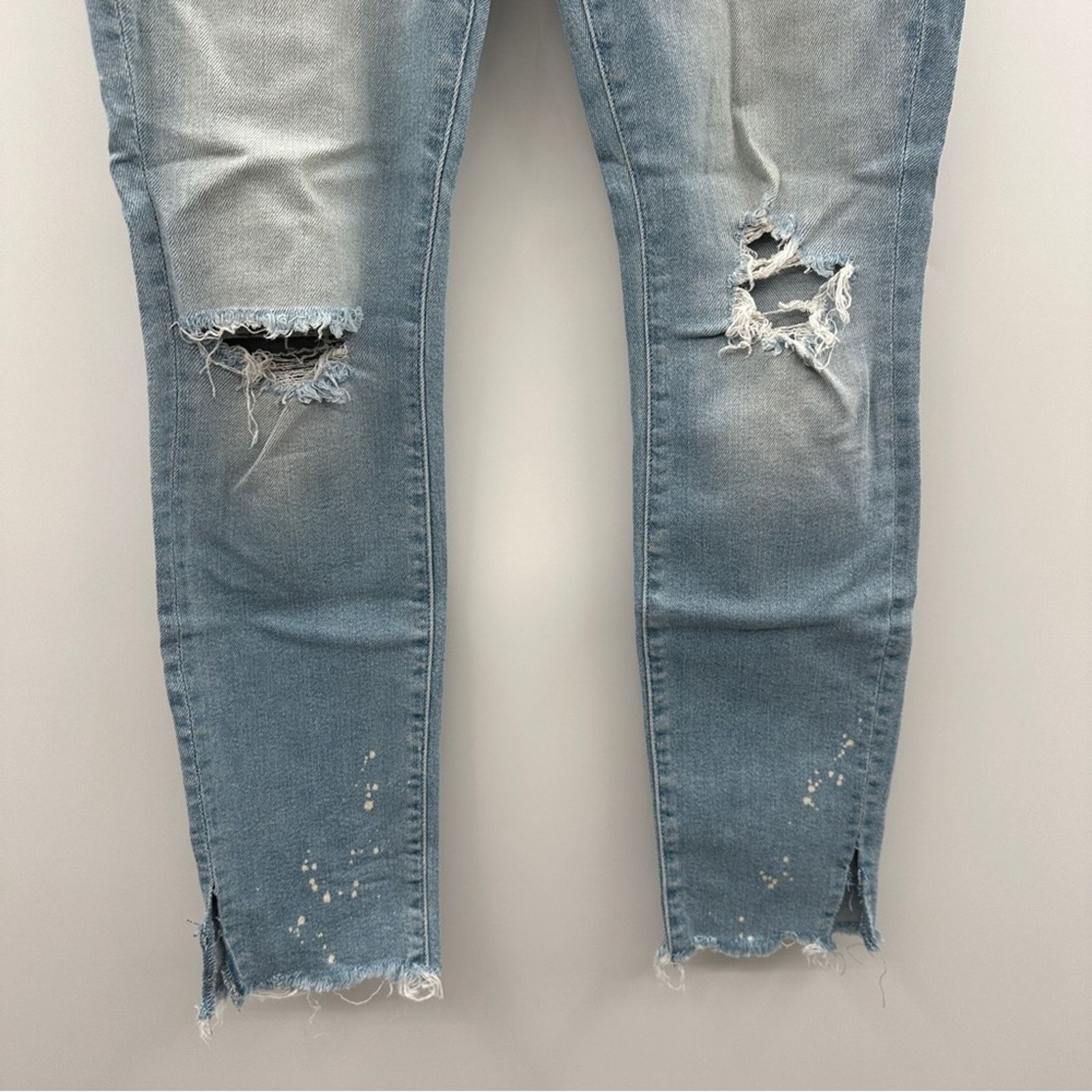 MOTHER Mother The Looker Sacred Slit Ankle Paint Splatter Jeans 27 Size 27" / US 4 / IT 40 - 4 Thumbnail