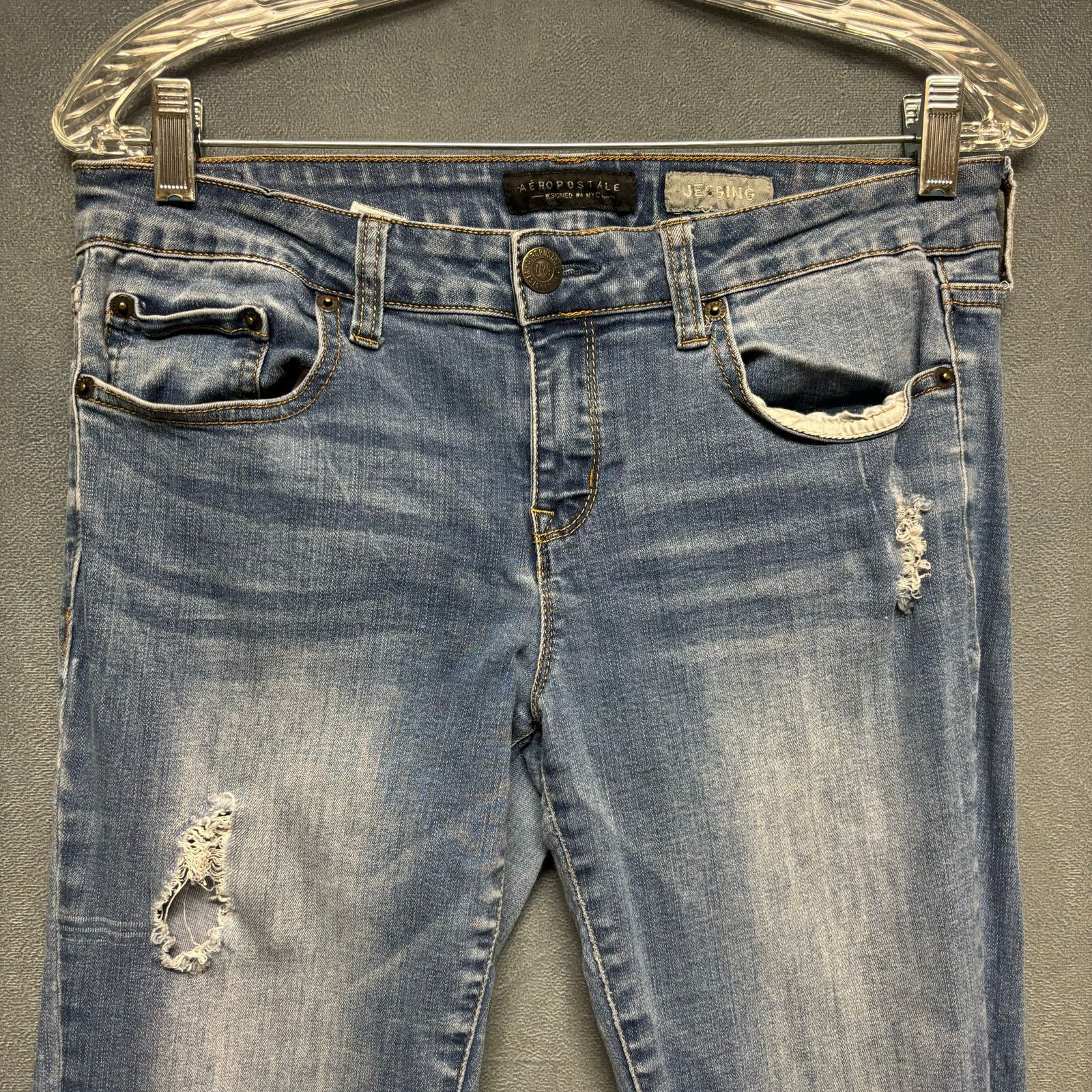 Aeropostale Aeropostale Jegging Jeans 10 Reg Womens Stretch Distress Y2K Size 32" / US 10 / IT 46 - 8 Thumbnail