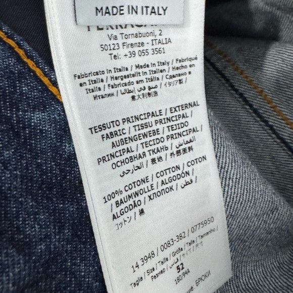 Salvatore Ferragamo Ferragamo Marmorizzato Cotton Denim Jeans Blue Men’s IT 52/U Size US 36 / EU 52 - 8 Thumbnail