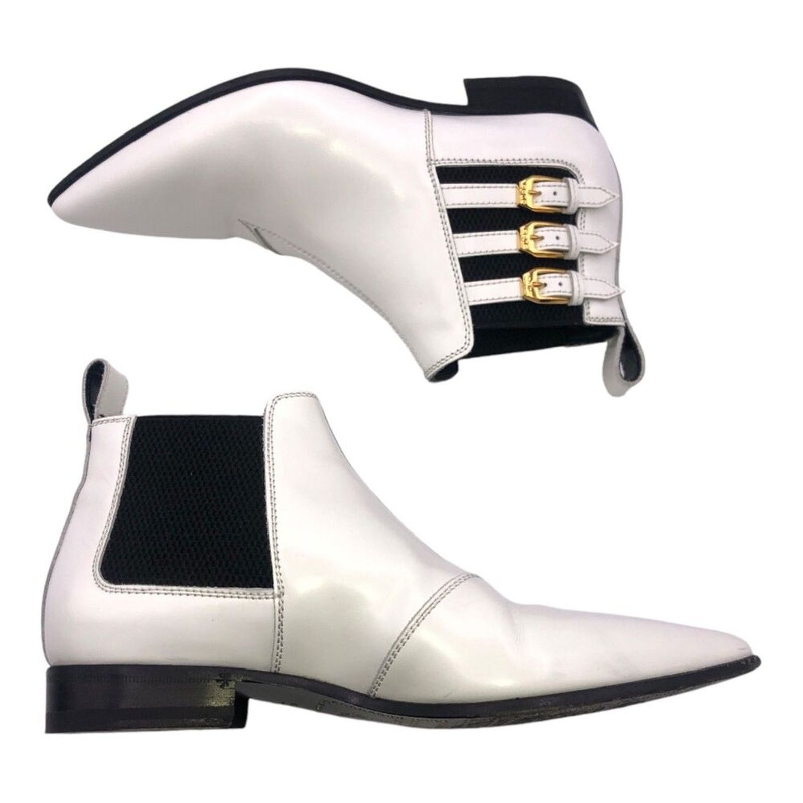 Gucci GUCCI Cordovan Lux Leather ankle boots in Great White 36 Size US 6 / IT 36 - 8 Thumbnail