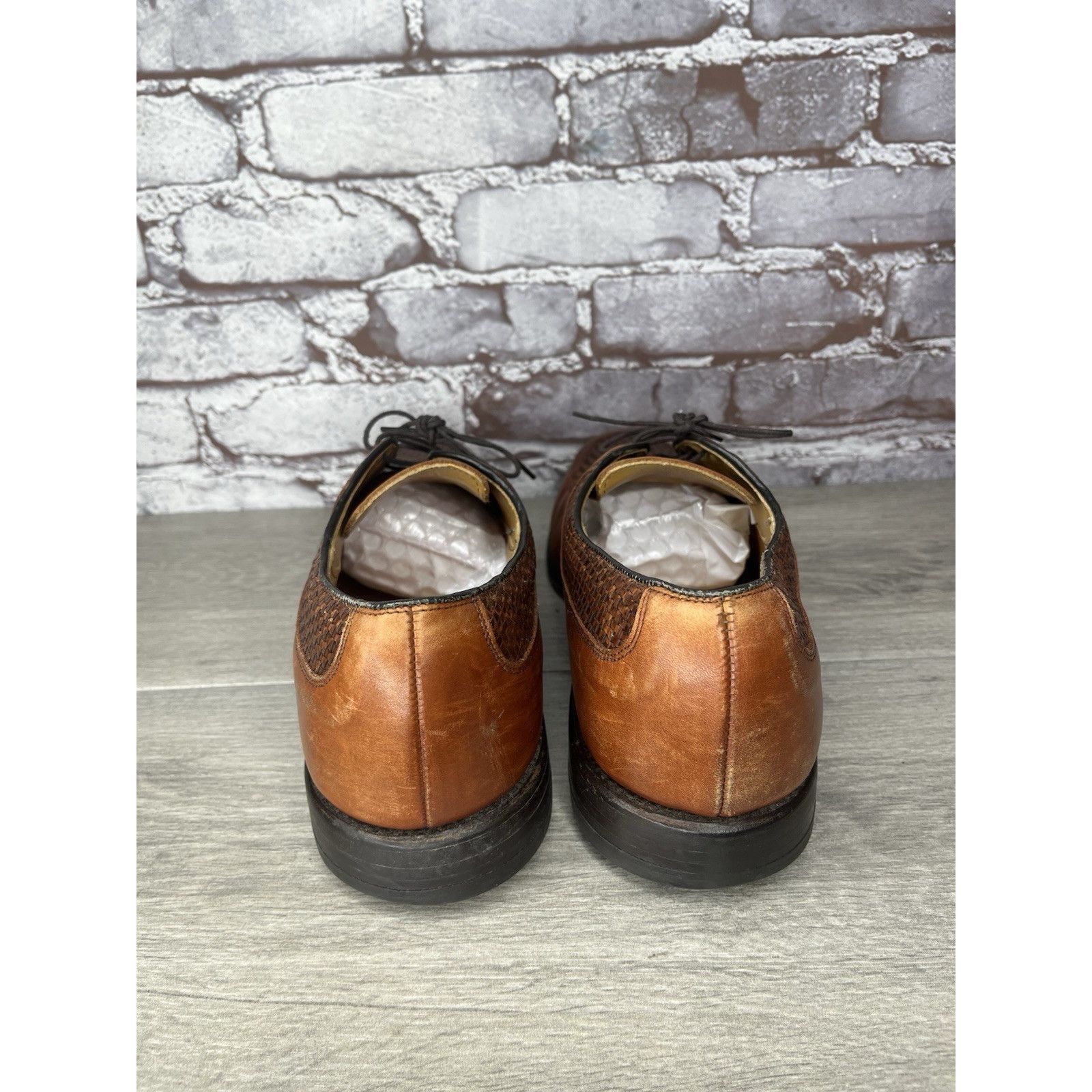 Allen Edmonds Allen Edmonds Norfolk Woven Brown Leather Oxfords Dress Shoe Size US 11.5 / EU 44-45 - 4 Thumbnail