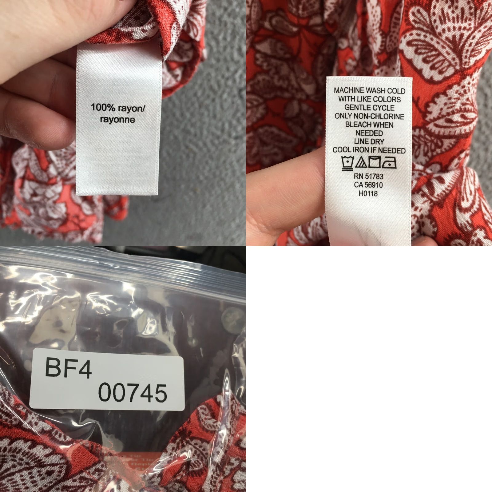 Vintage Maurices Tank Top Womens Medium Red Floral Sleeveless Ruffle Hem Casual Rayon Size M / US 6-8 / IT 42-44 - 9 Thumbnail