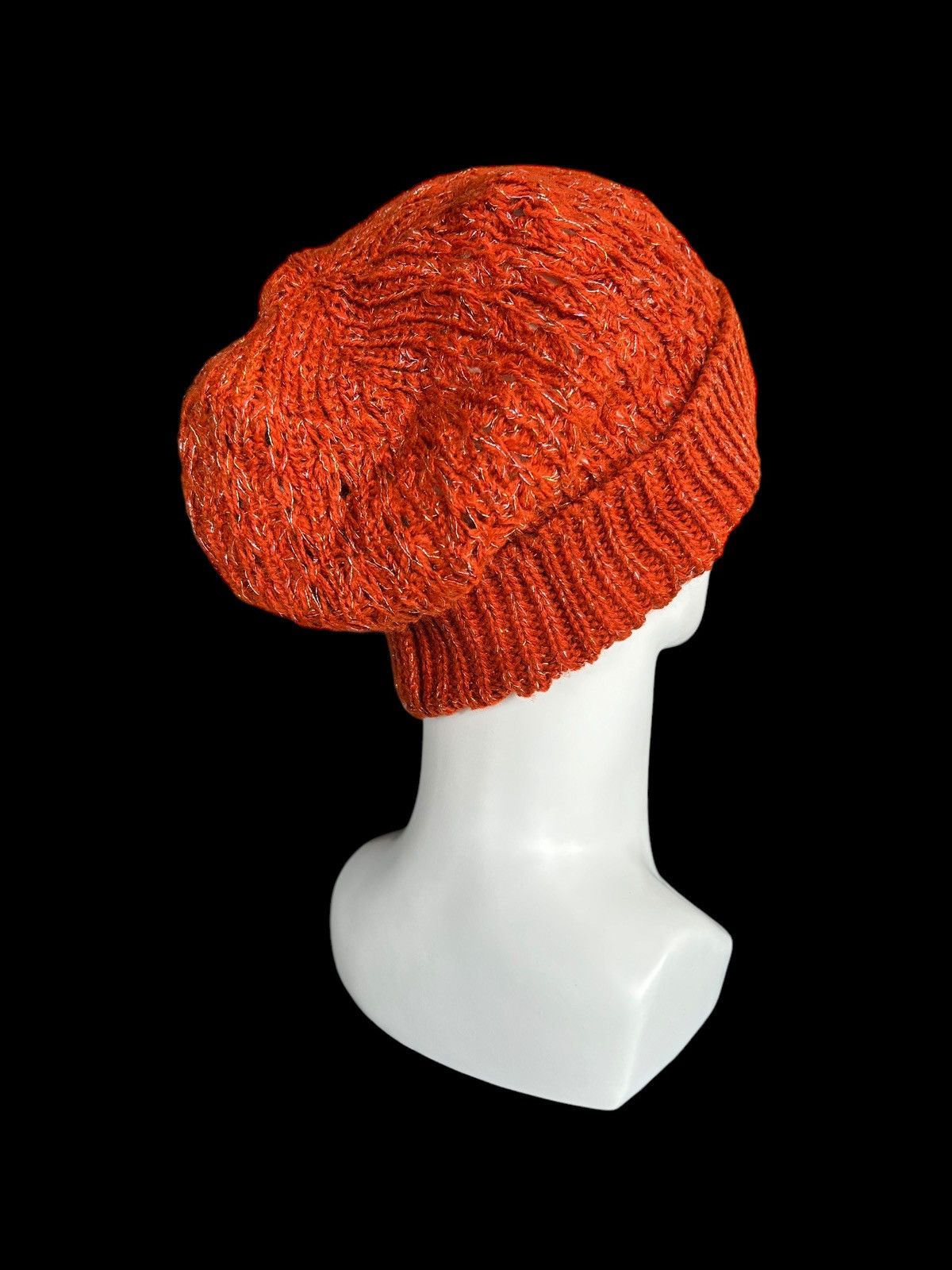 Japanese Brand × Kapital × Vintage Japanese Brand crochet knitted Orange Beanie Hats🎌☠️☠️ Size ONE SIZE - 3 Thumbnail