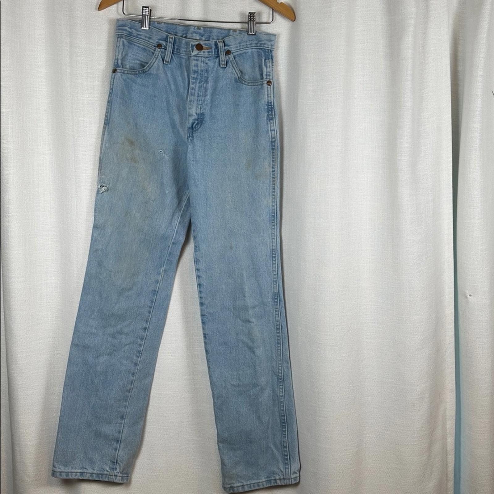 Wrangler 30 x 32 Wrangler Men's Straight Jeans Blue Cowboy Preowned Size US 30 / EU 46 - 3 Thumbnail