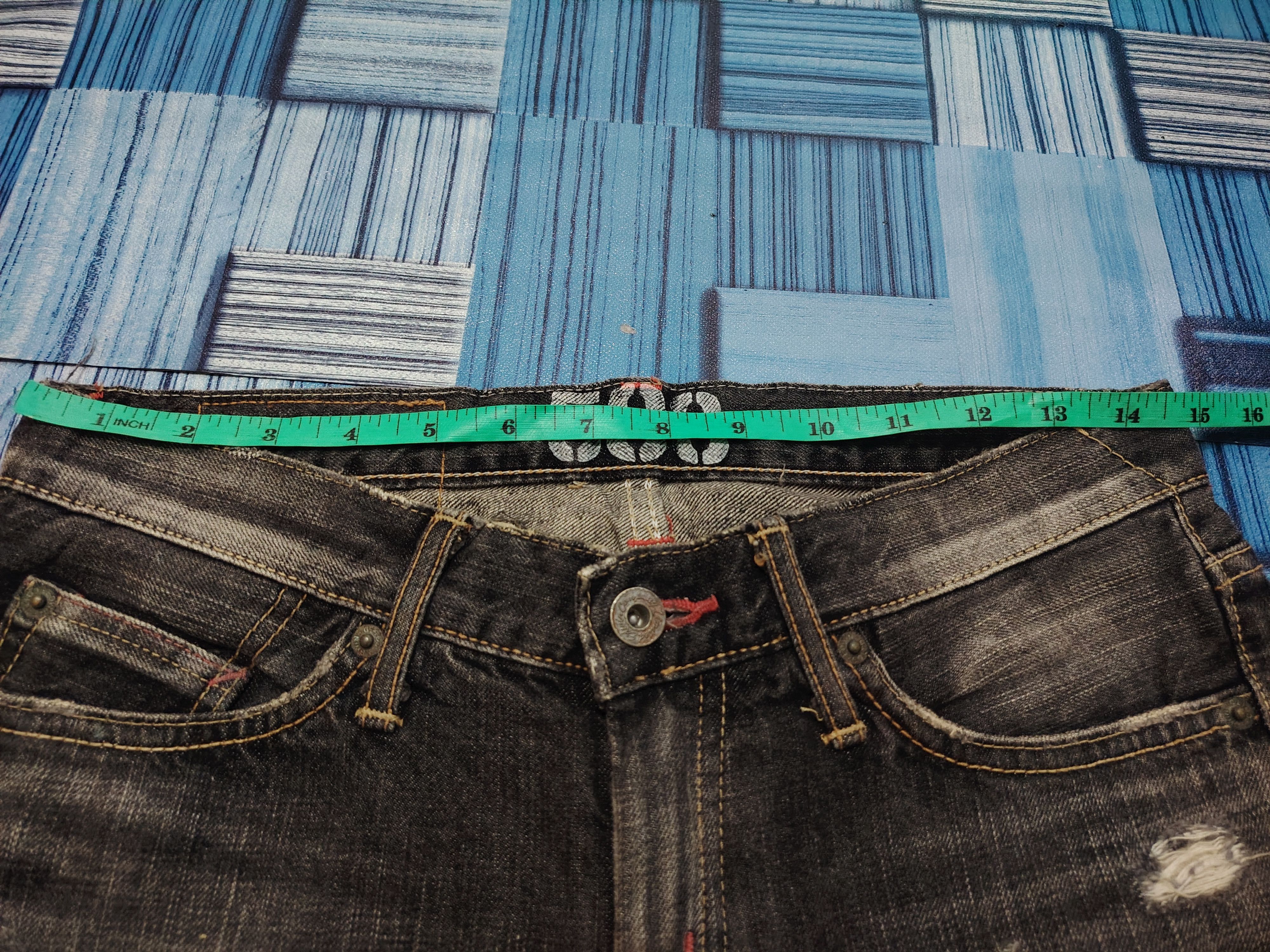 Edwin Japanese Edwin Ripped Flared Jeans I6W9 Style Size US 29 - 22 Thumbnail