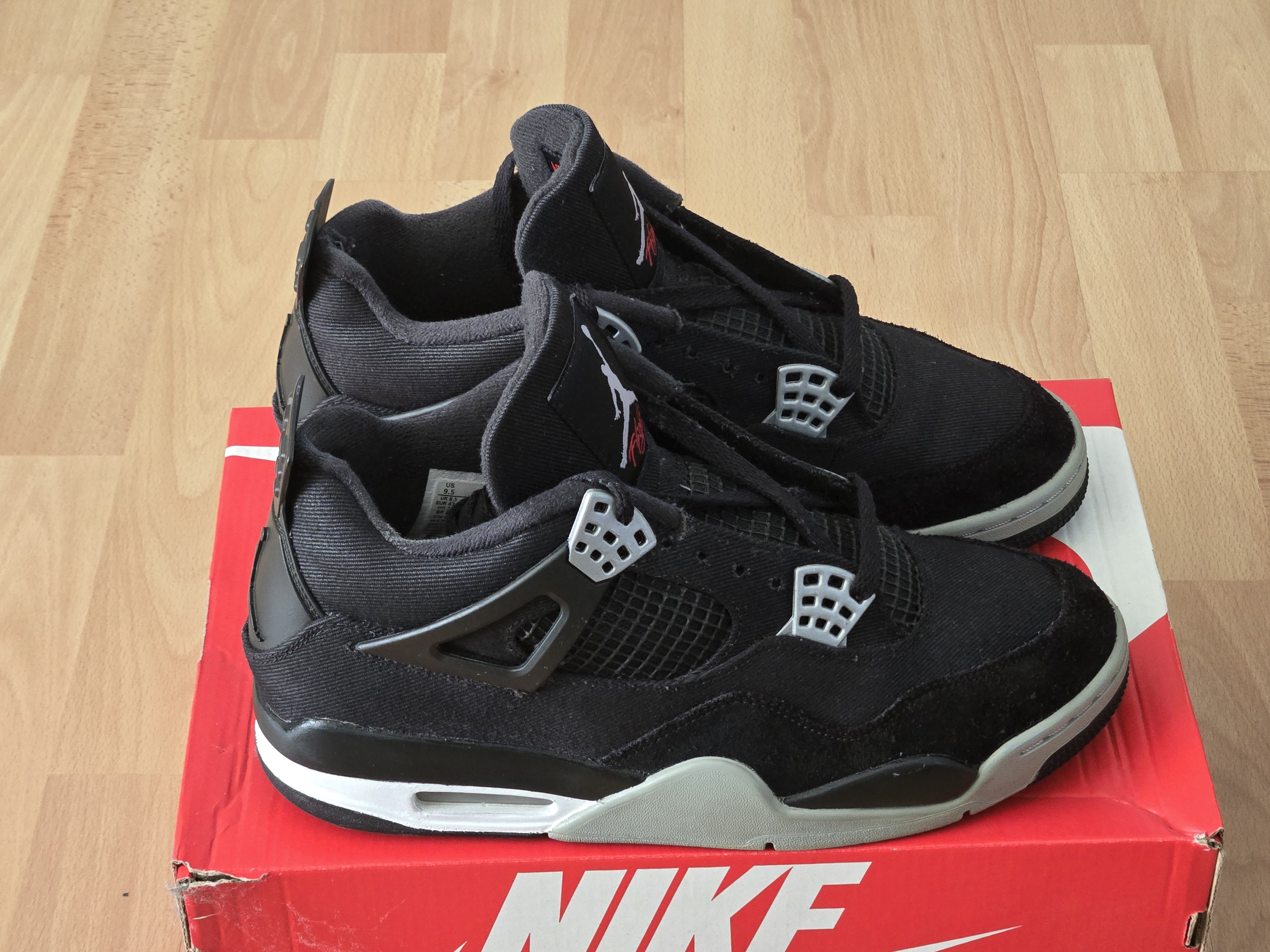 Nike Air Jordan 4 Retro SE Black Canvas – Custom Painted – SZ 9.5 Size US 9.5 / EU 42-43 - 5 Thumbnail