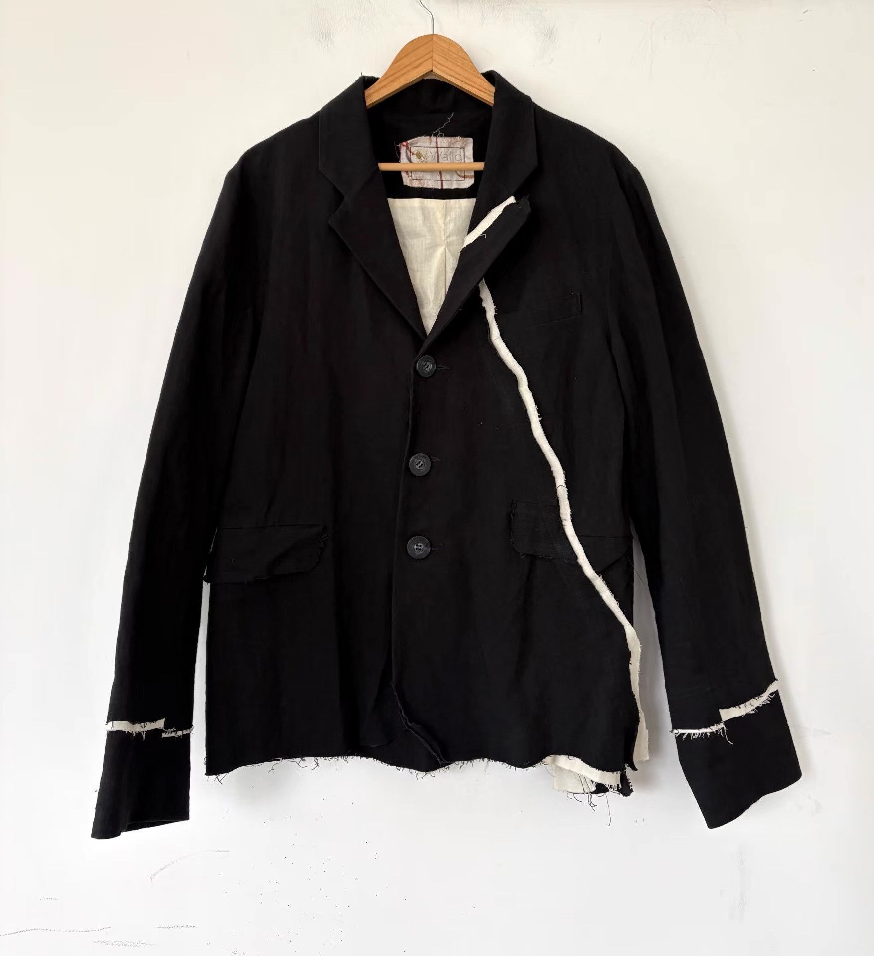 By Walid Black Distressed Button-Front Jacket Size US S / EU 44-46 / 1 - 1 Thumbnail