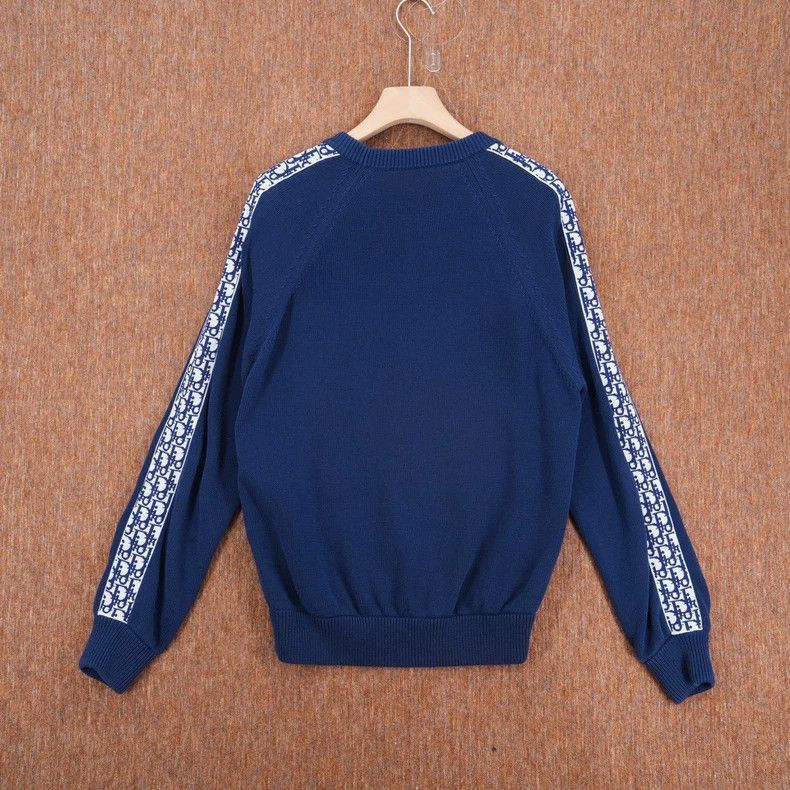 Dior Dior Navy Knit Sweater with Logo Details-2506 Size L / US 10 / IT 46 - 2 Thumbnail