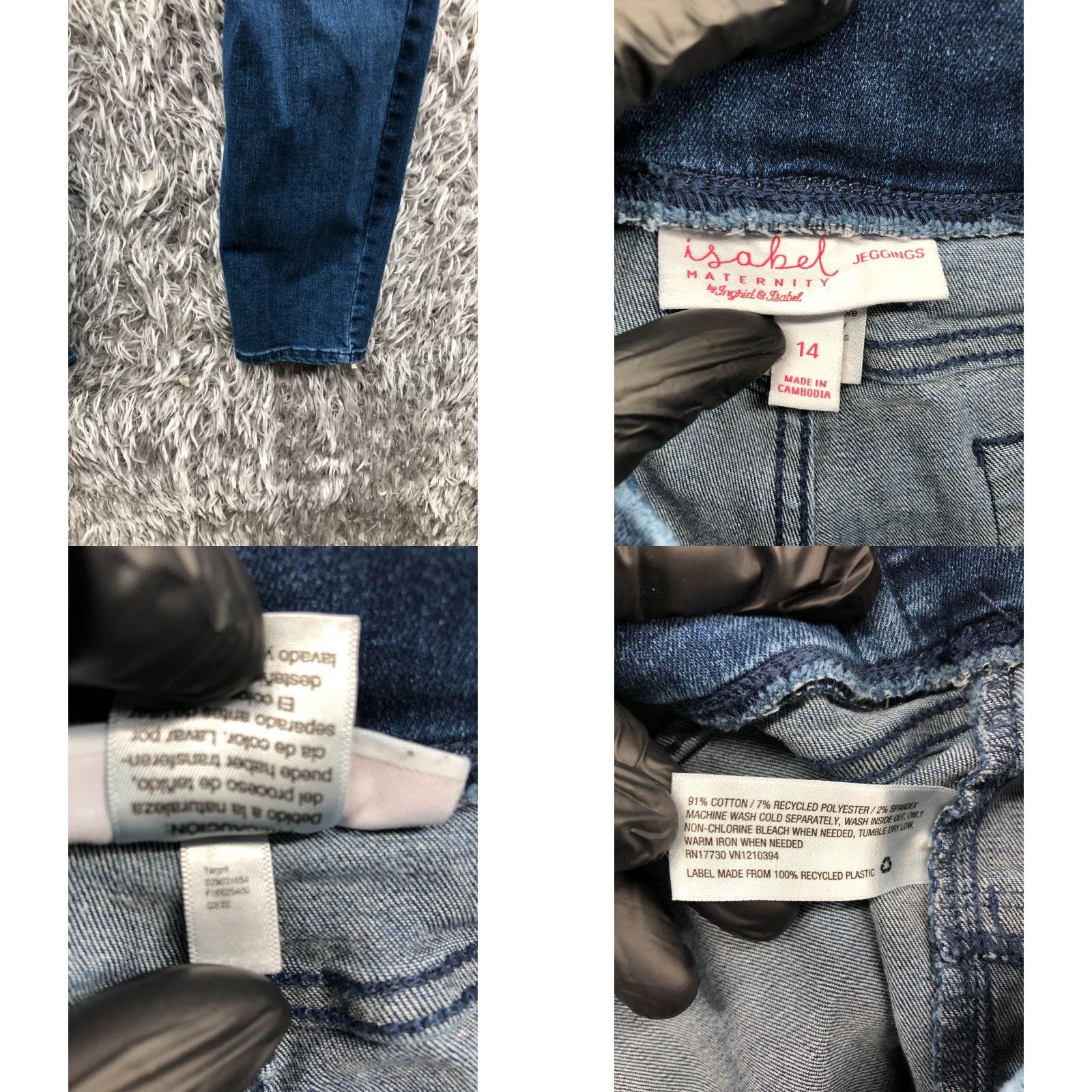 Vintage Ingrid & Isabel Maternity Jegging Womens Medium Blue Wash Size 14 Denim 5-Pocket Design Zip Button Zipper Pocket Regular Mid Rise Jeans Guatemala? Size 36" / US 14 / IT 50 - 8 Thumbnail