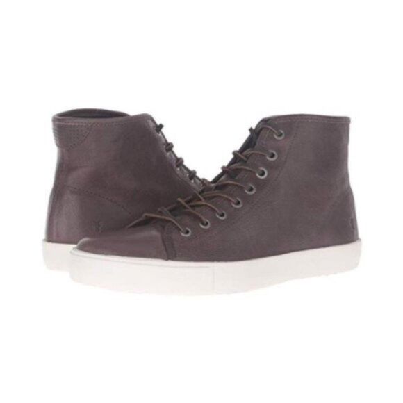 Frye Frye Mens Brett Gray Leather High Top Lace Up White Sole Sne Size US 8 / EU 41 - 3 Thumbnail