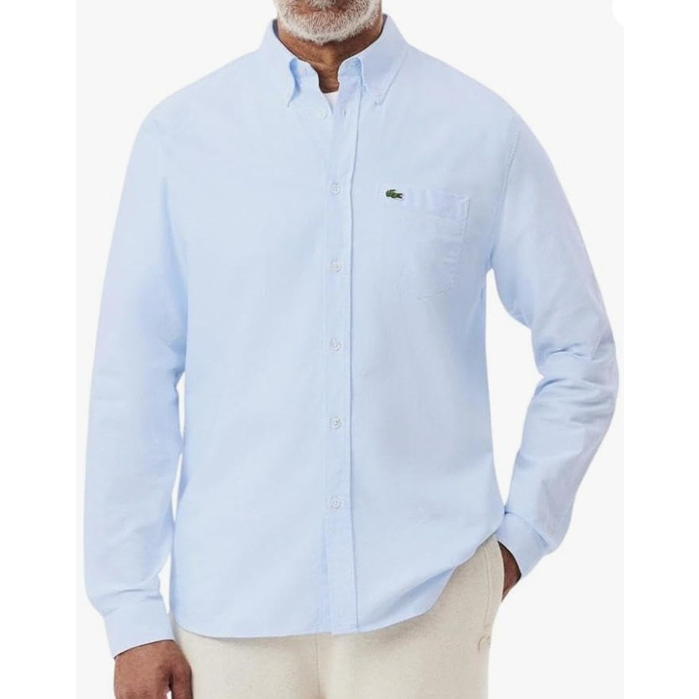 Lacoste Lacoste Men's Long Sleeve Oxford Regular Woven Shirt Blue S Size US S / EU 44-46 / 1 - 1 Thumbnail