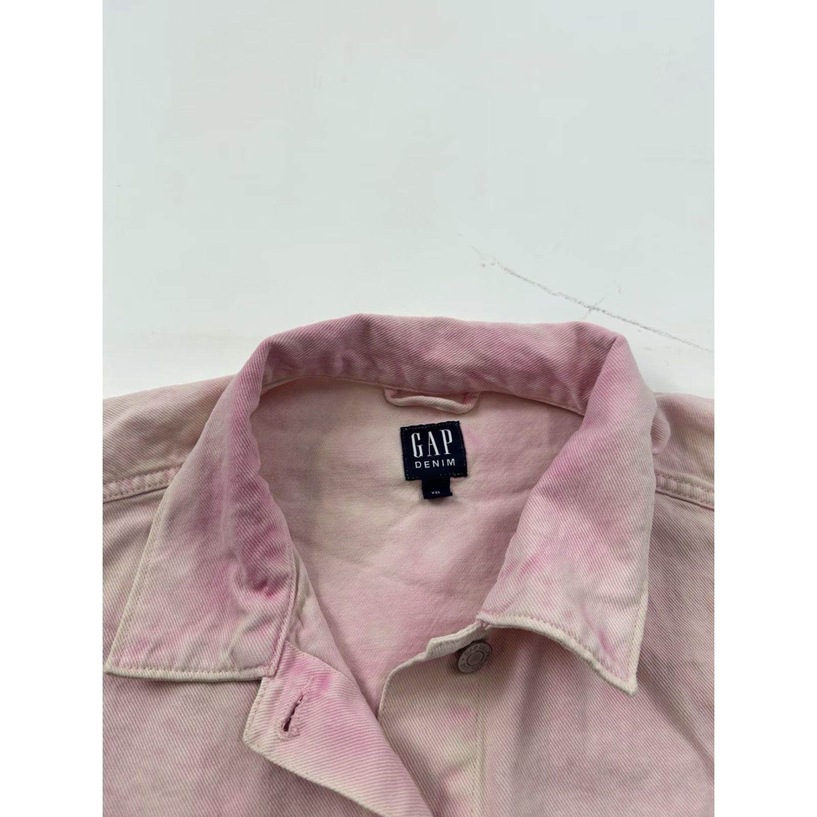 Gap VINTAGE Gap Jacket Womens 2XL Pink Dye Denim Button Up Motorcycle Y2K Basic Jacket Womens Size XXL / US 16-18 / IT 52-54 - 6 Thumbnail