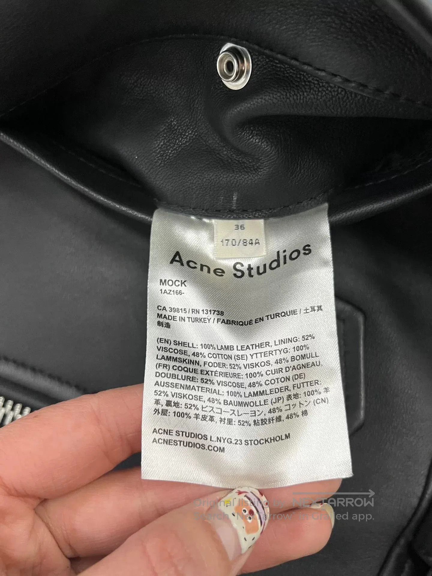 Acne Studios Acne Studios Classic Black Leather Jacket. Size XS / US 0-2 / IT 36-38 - 4 Thumbnail