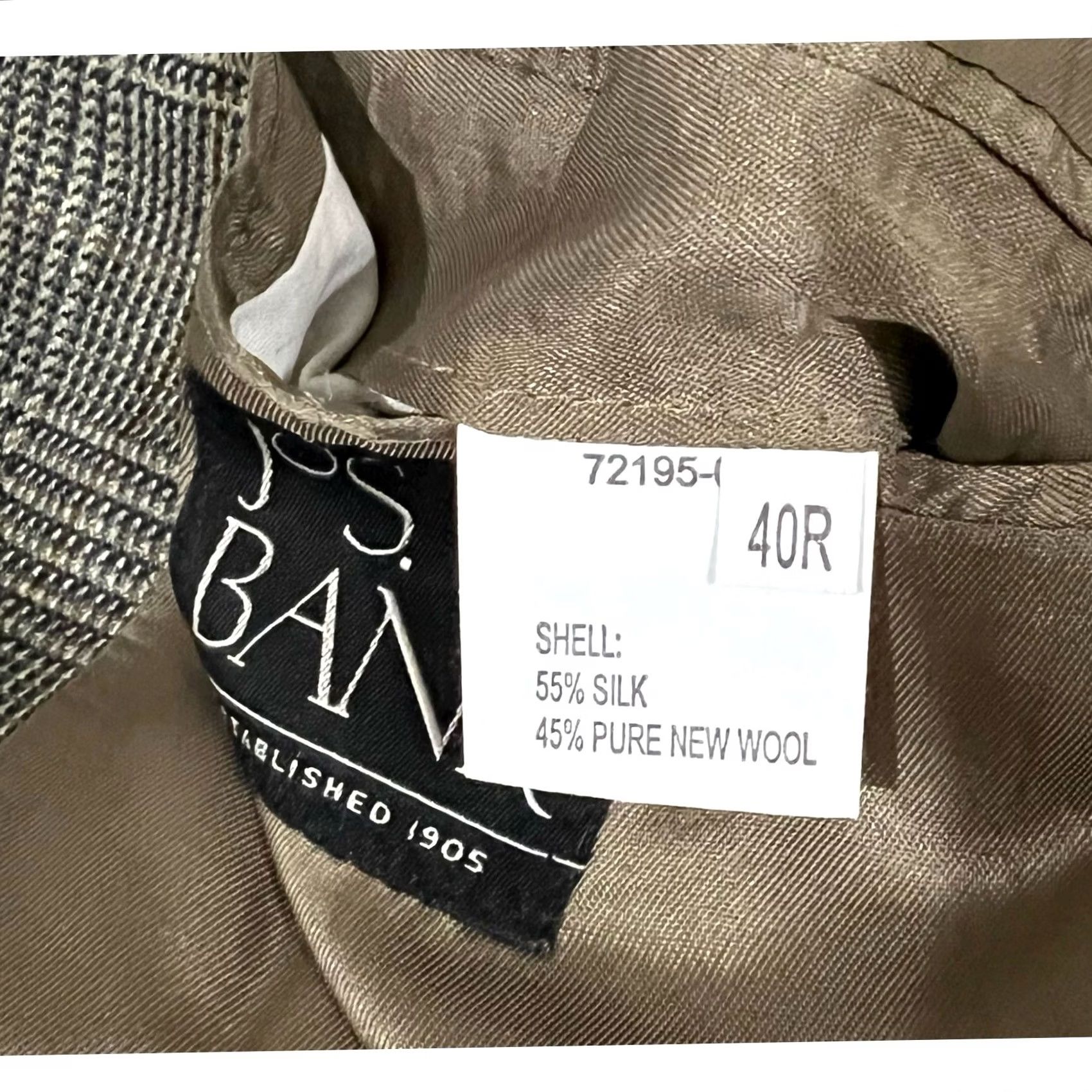 Jos. A. Bank Jos A. Bank Blazer Sport Coat Windowpane Plaid Silk Wool Size 40R Men Size 40R - 5 Thumbnail