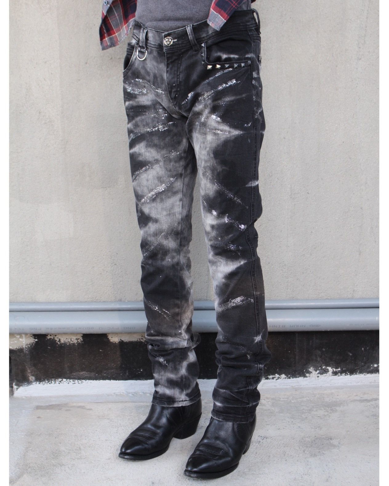 If Six Was Nine 2000S THE BLACK GENE SKULL JEANS Size US 30 / EU 46 - 3 Thumbnail