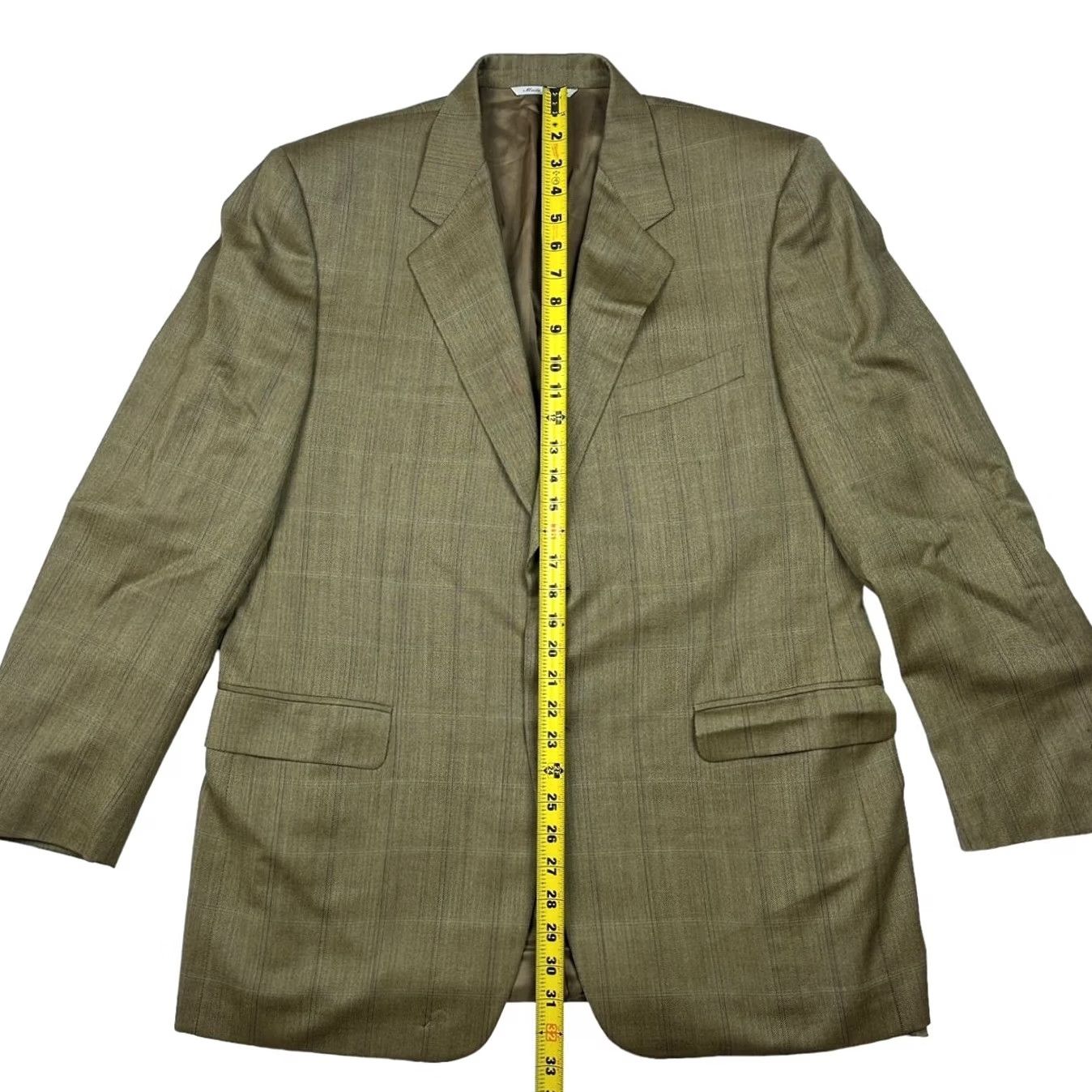 Canali Canali Blazer Men 100% Wool Brown Windowpane Plaid 2-Button Italy 44R Jacket Size 44R - 6 Thumbnail