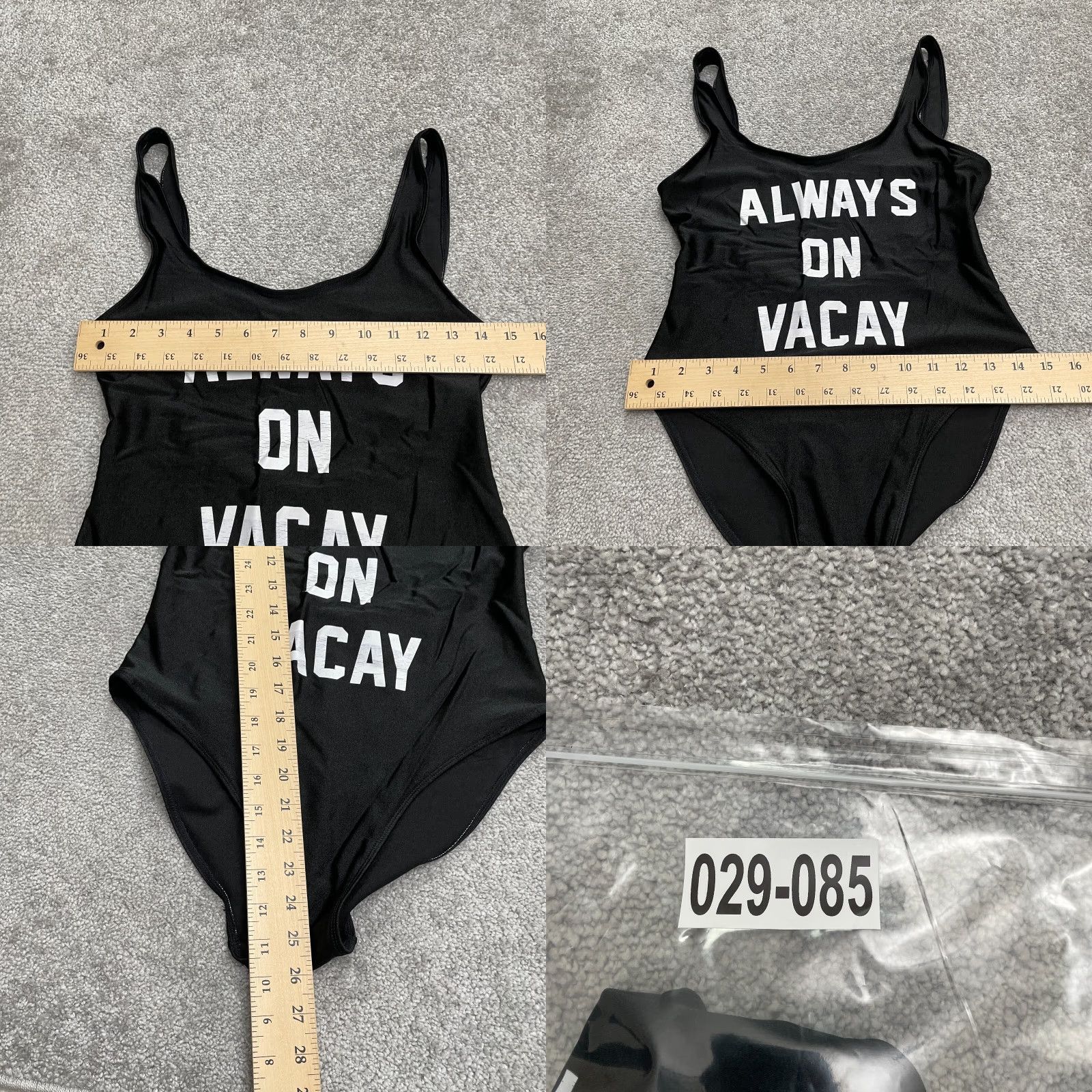 Victoria's Secret Swimwear Bodysuit Women Medium Black Always On Vacay Stretch Size M / US 6-8 / IT 42-44 - 8 Thumbnail