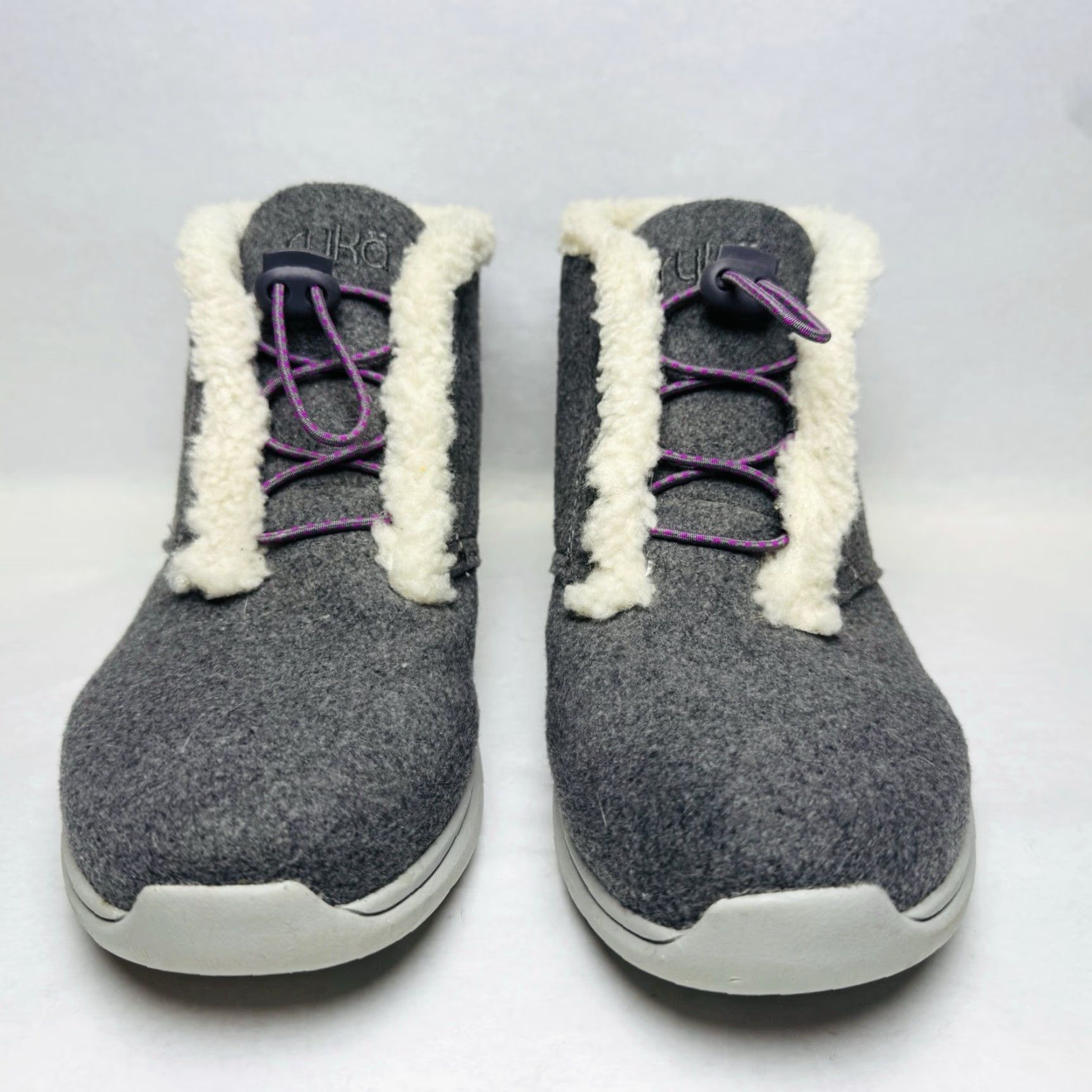 Vintage Ryka Everest Ankle Boots Womens Size 10 M Gray Faux Shearling Lined Lightweight Slip On Size US 10 / IT 40 - 4 Thumbnail