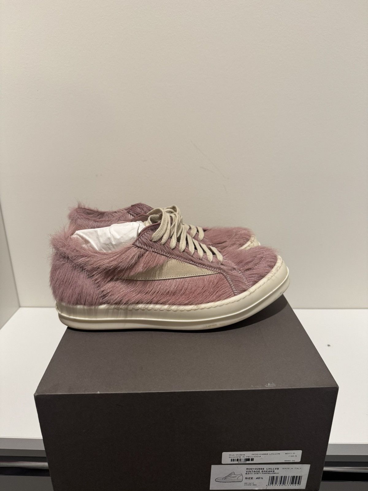 Rick Owens Rick Owens Wmns Pelliccia Vintage Low 'Dusty Pink' Size US 10.5 / IT 40.5 - 2 Thumbnail