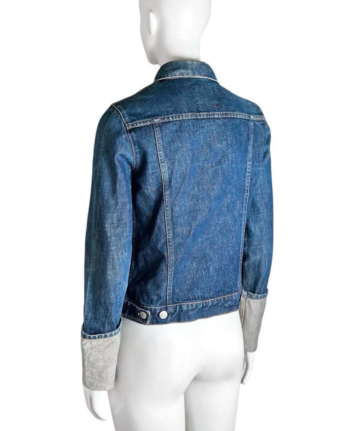 Helmut Lang Helmut Lang A/W 1999 Turned-up Sleeve Denim Jacket Size US XXS / EU 40 - 3 Thumbnail