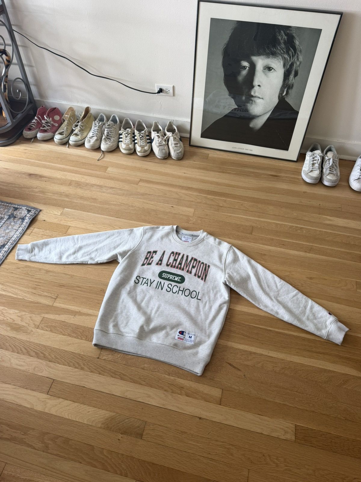 Champion Supreme Stay In School Crewneck | Grailed