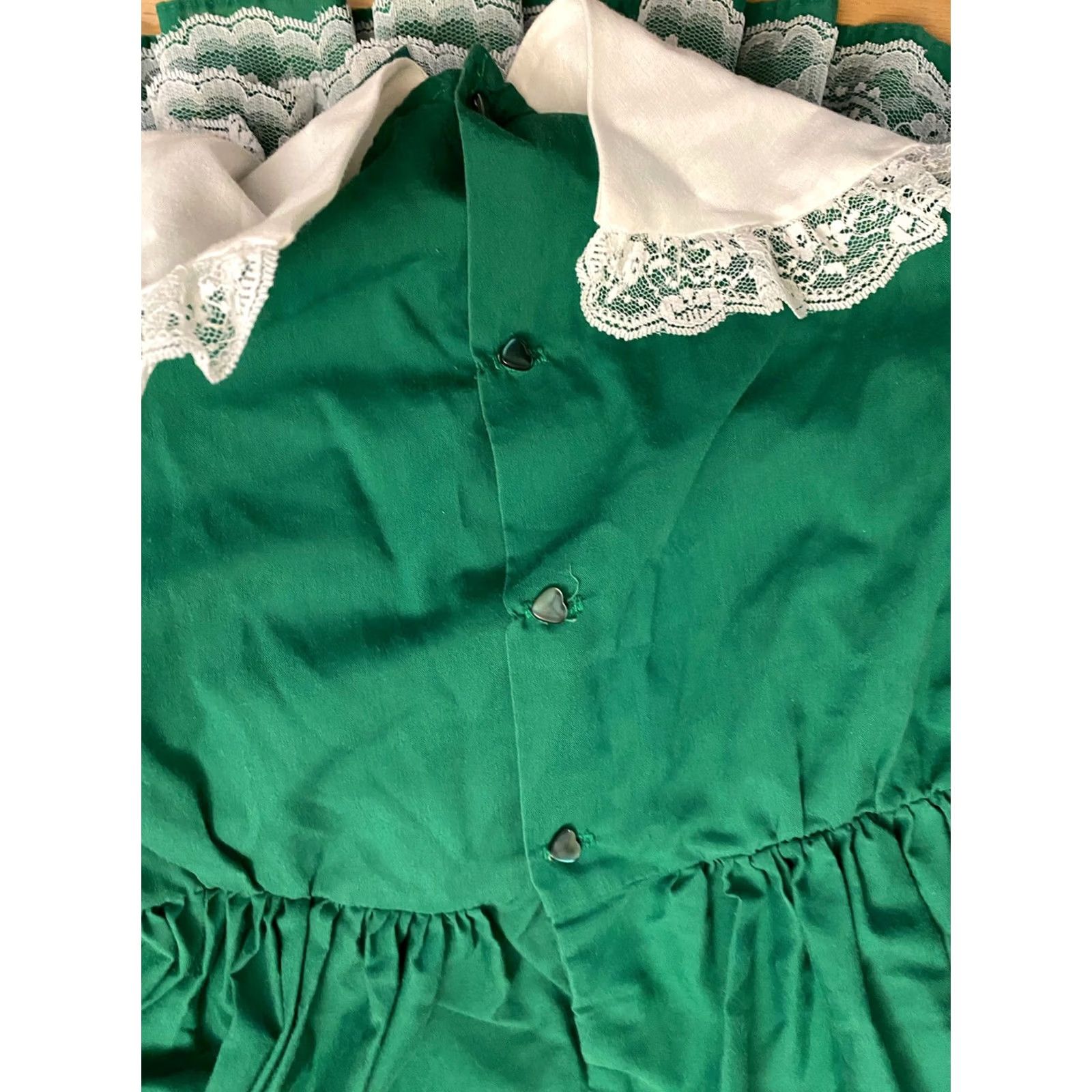 Vintage VINTAGE Martha's Miniatures Dress Girls Pageant Full Circle Ruffle Green White Sz 6X Size ONE SIZE - 6 Thumbnail