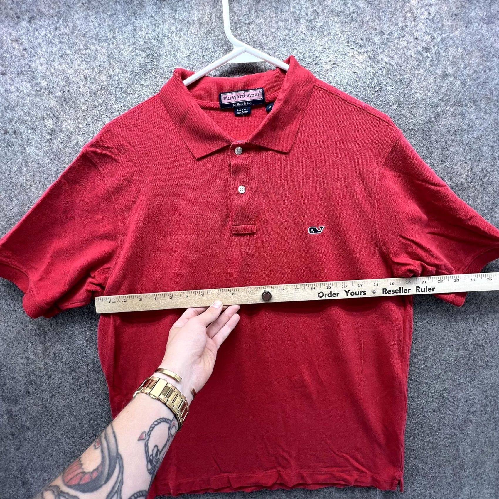 Vineyard Vines VINEYARD VINES Polo Shirt Mens M Red Solid Whale Logo Pique Cotton Casual Size US M / EU 48-50 / 2 - 3 Thumbnail