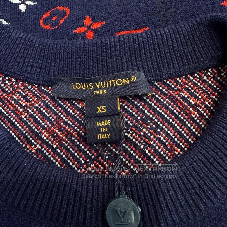 Louis Vuitton Louis Vuitton Blue full logo sweater Size XS / US 0-2 / IT 36-38 - 8 Thumbnail
