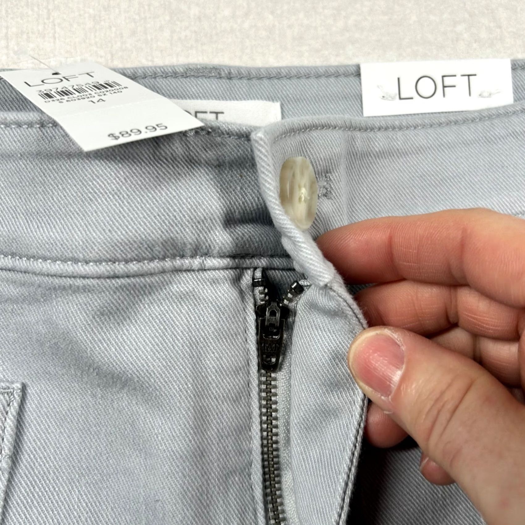 Vintage Loft Pants Womens 14 The Palmer Wide Leg High Rise Twill Gray Silver Size 36" / US 14 / IT 50 - 4 Thumbnail