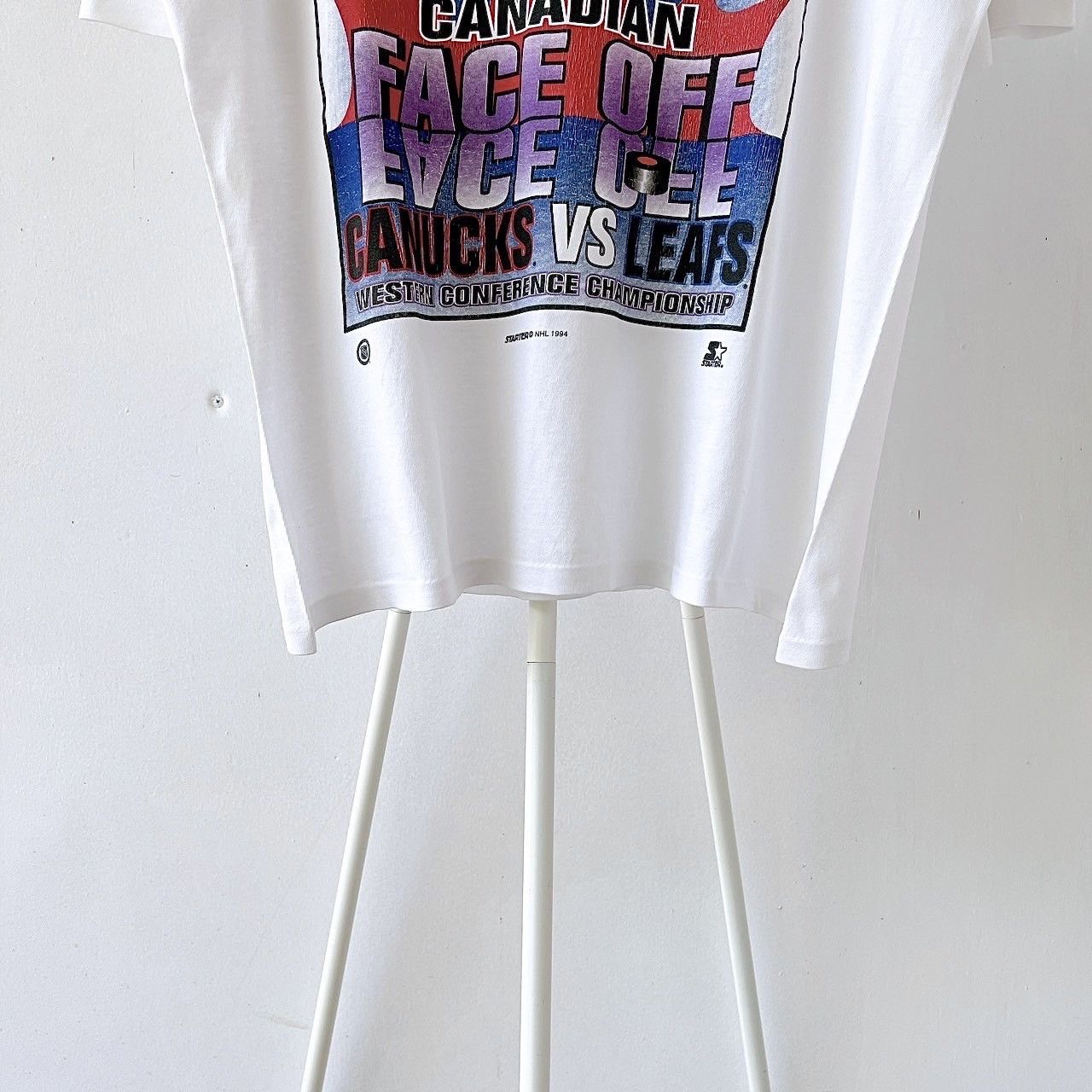 Starter × Vintage 90s Toronto Maple Leafs Vs Vancouver Canucks MLB t-shirt/ M Size US XL / EU 56 / 4 - 4 Thumbnail