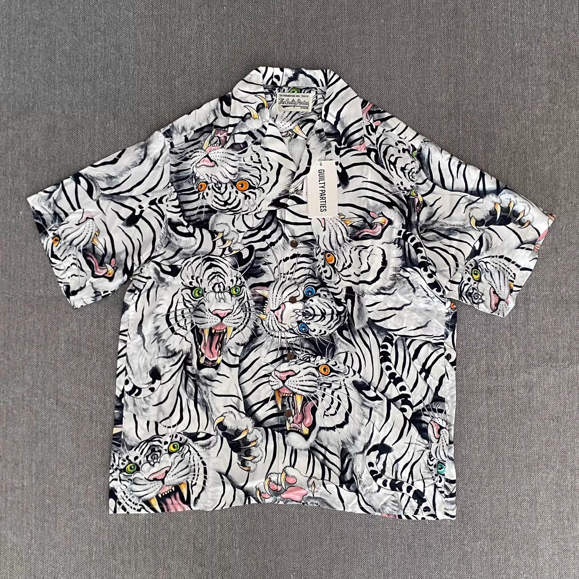Wacko Maria Wacko Maria x Tim Lehi White Tiger Hawaiian Shirt Size US L / EU 52-54 / 3 - 1 Thumbnail