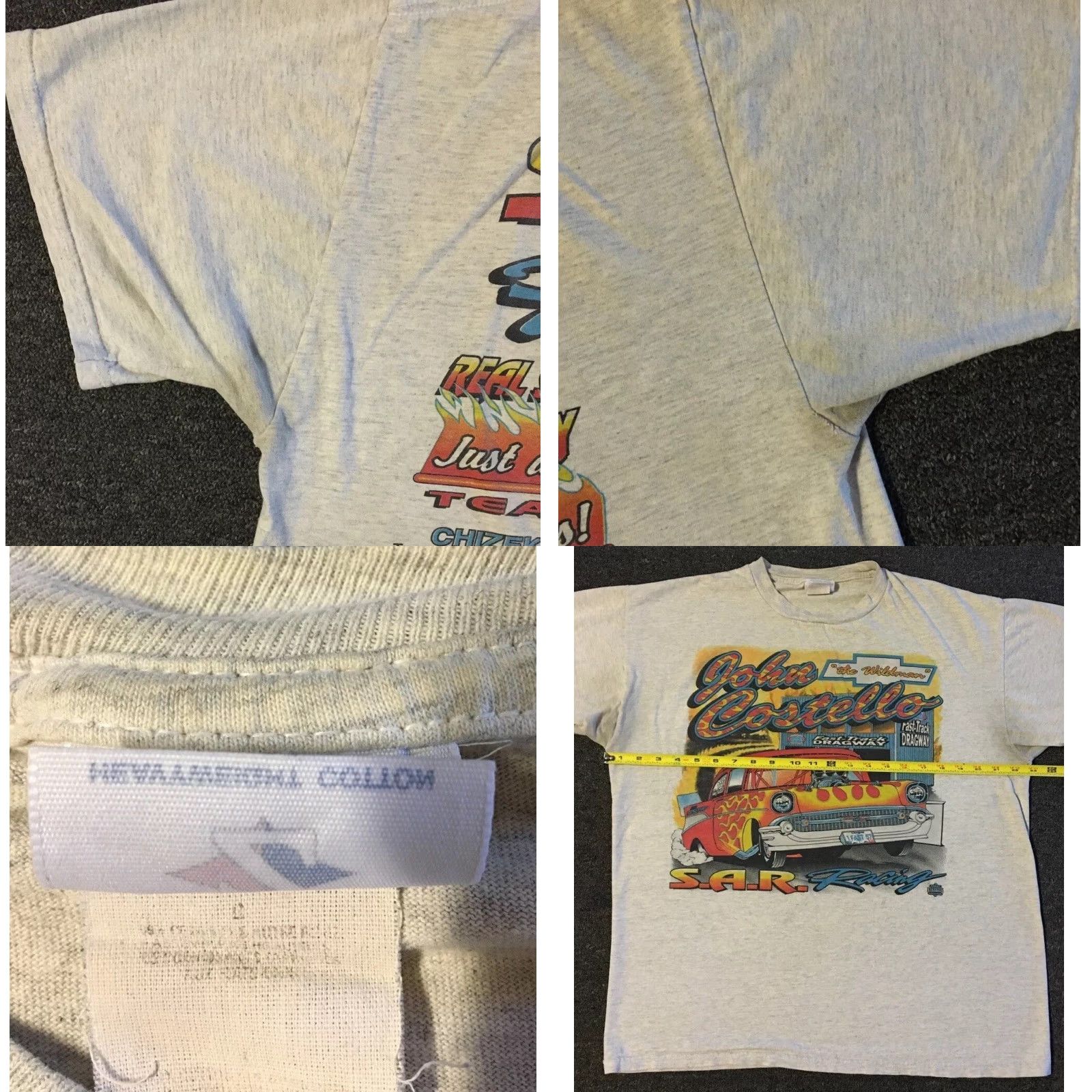 NASCAR Vtg 90s Chevrolet Racing Faded Distress AOP Shirt M L Car Flame NASCAR Grunge AZ Shirt Mens M Gray 90s Cars NASCAR Grunge Vintage Fire Distressed Size US M / EU 48-50 / 2 - 9 Thumbnail