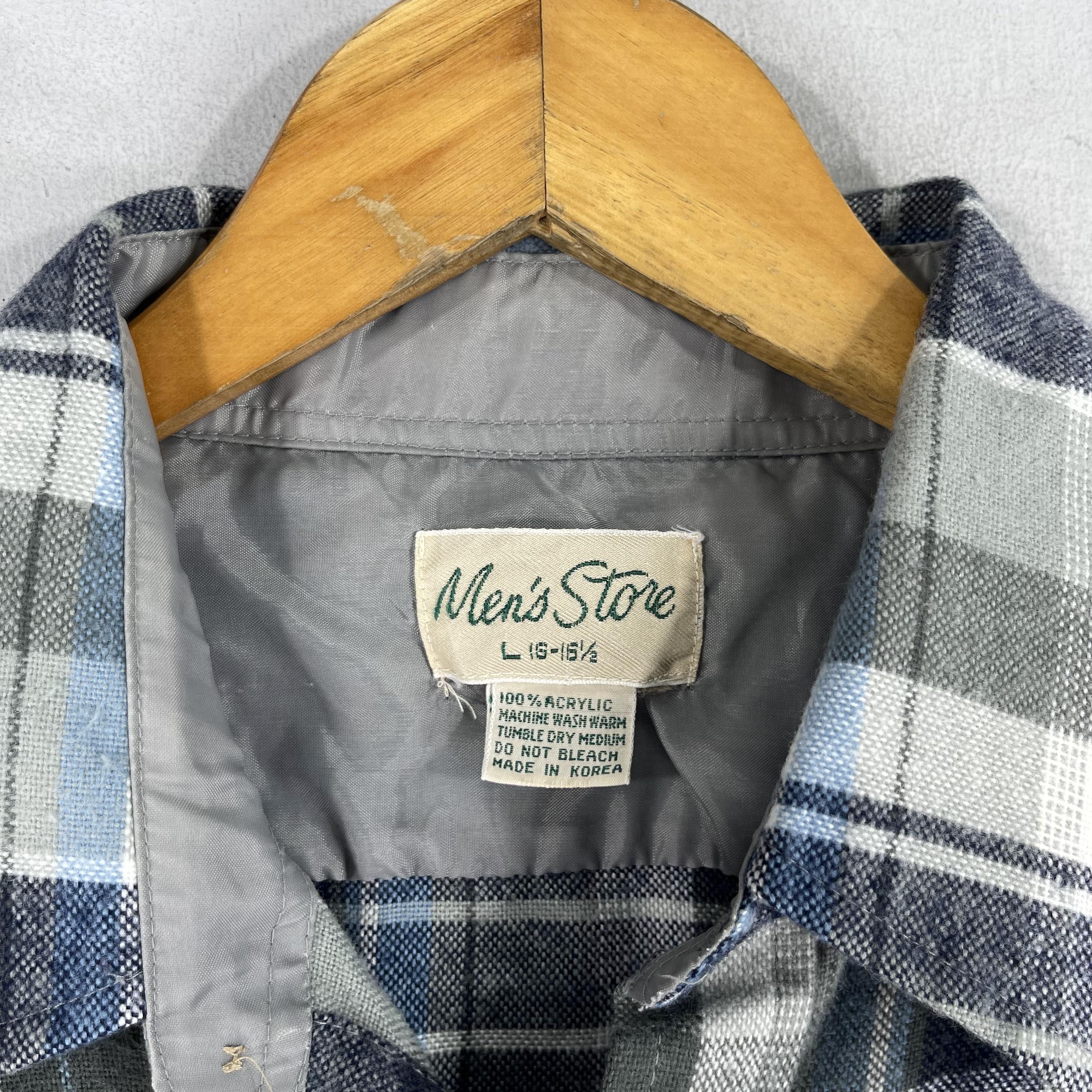 Flannel × Japanese Brand Vintage Plaid Checkered Blue/Gray Flannel Button Up Shirt Size US L / EU 52-54 / 3 - 4 Thumbnail