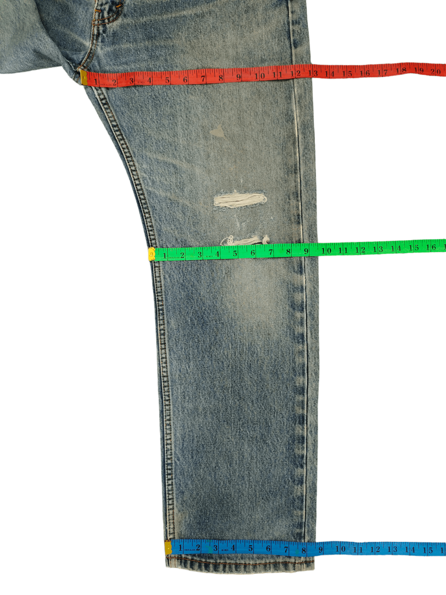 Levi's Vintage Y2k Levis 505 Distress Faded Sand Wash Denim Jeans Size US 36 / EU 52 - 11 Thumbnail