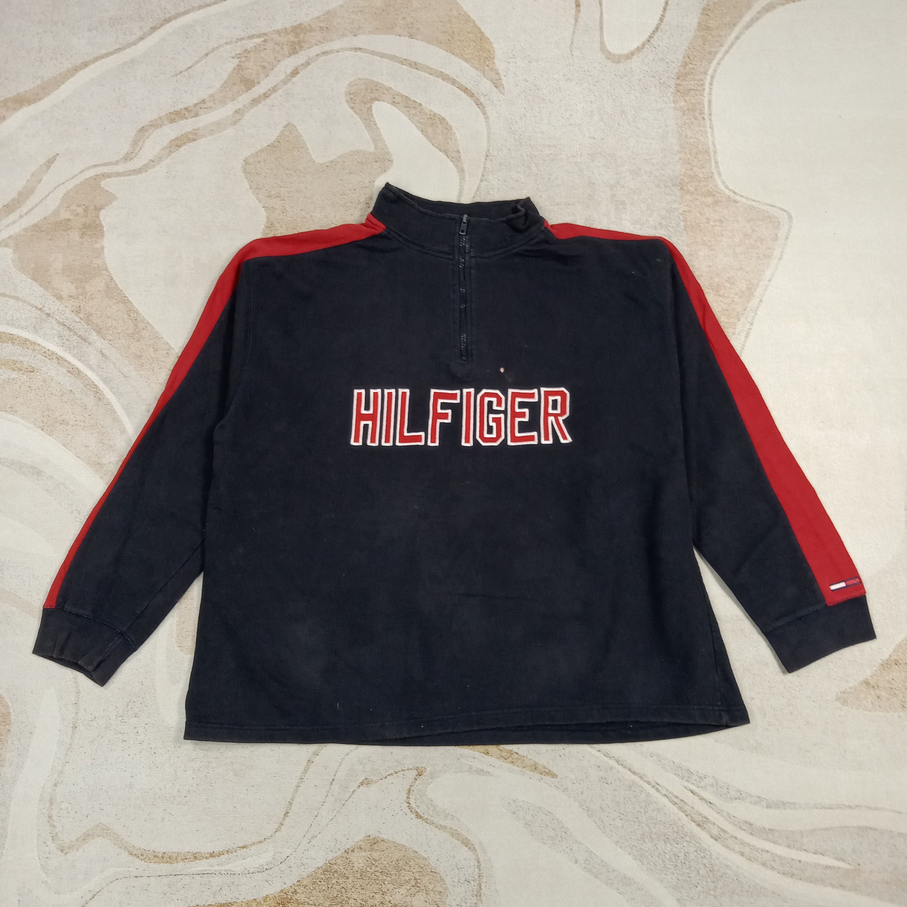 Tommy Hilfiger TOMMY HILFIGER Embroidery Half Zipper Sweatshirt C273N28 Size US XL / EU 56 / 4 - 1 Thumbnail