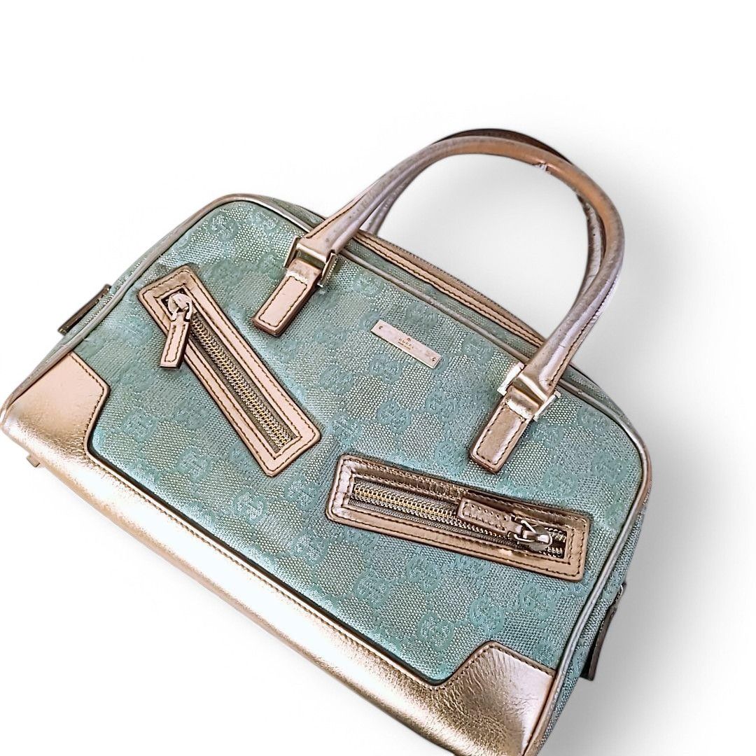 Gucci Gucci - Turqoise Mini Handbag GG Monogram Vintage Size ONE SIZE - 10 Thumbnail