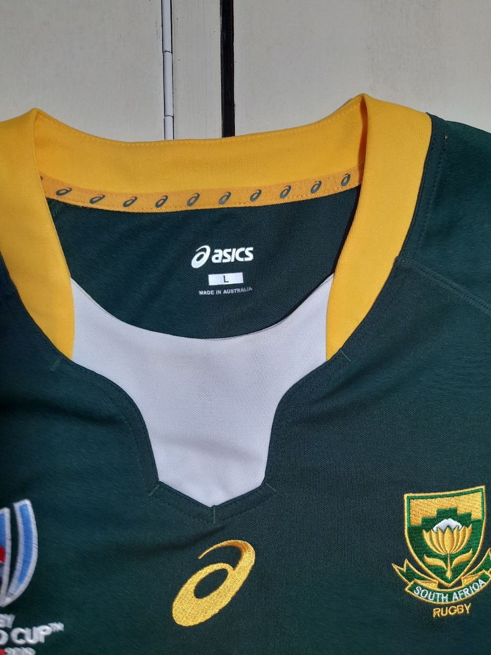 Asics Asics South Africa World Cup Japan 2019 Rugby Shirt Size US L / EU 52-54 / 3 - 11 Thumbnail