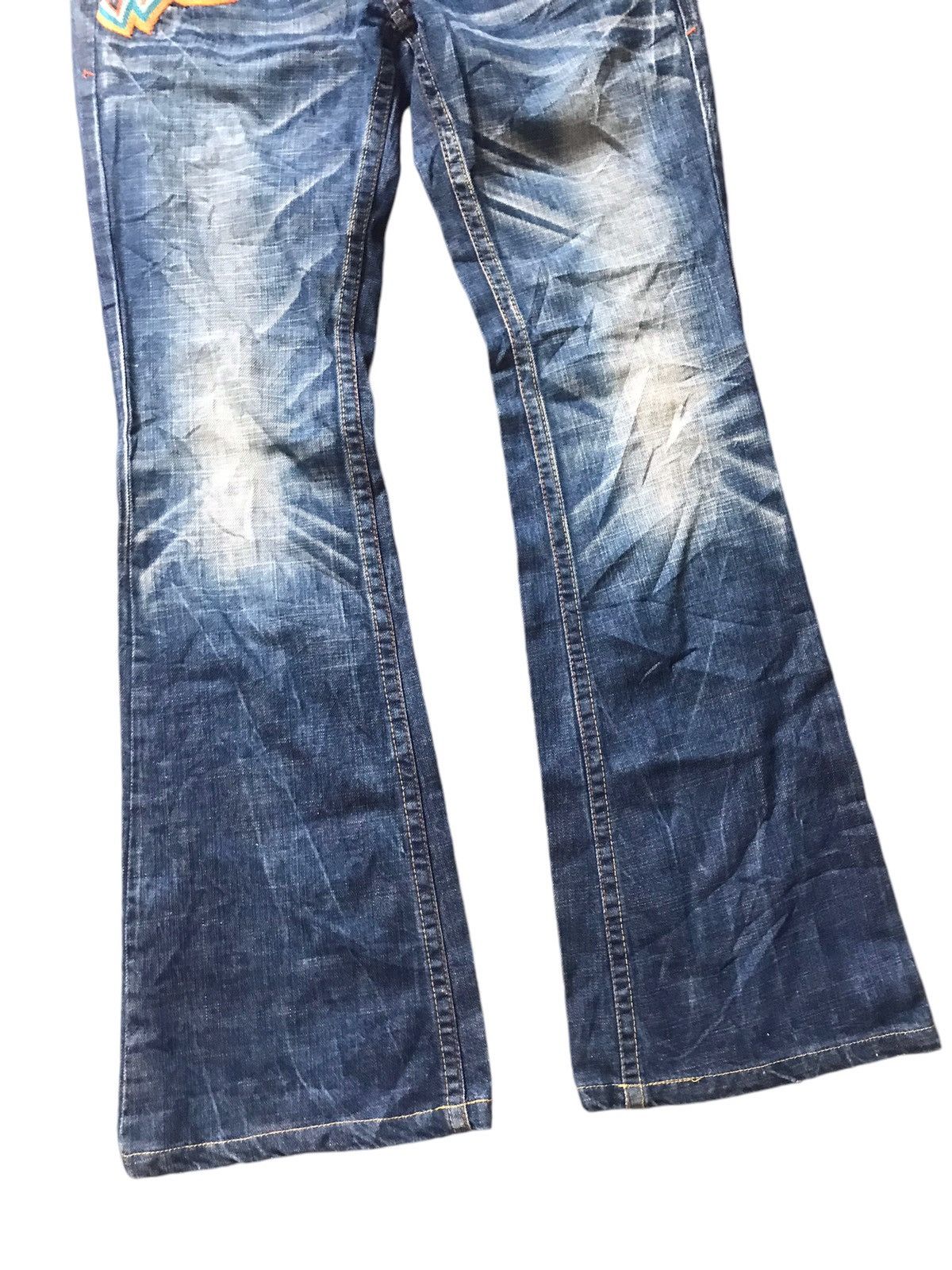 Beauty Beast Red Pepper Japan Co - Mud Washed Emblished Flare Jeans Size US 29 - 2 Thumbnail