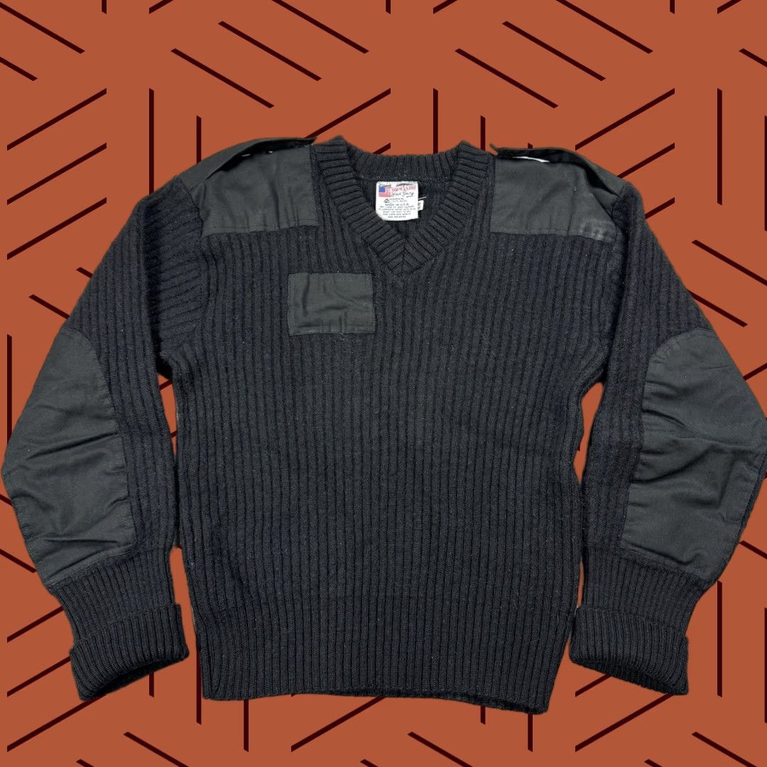 Commando VINTAGE Jack Young Wool Military Commando Sweater USA Made Black Sz M - Long Sleeve, Heavyweight, Breathable, Classic Fit, Solid Pattern, Men's Size US M / EU 48-50 / 2 - 1 Thumbnail
