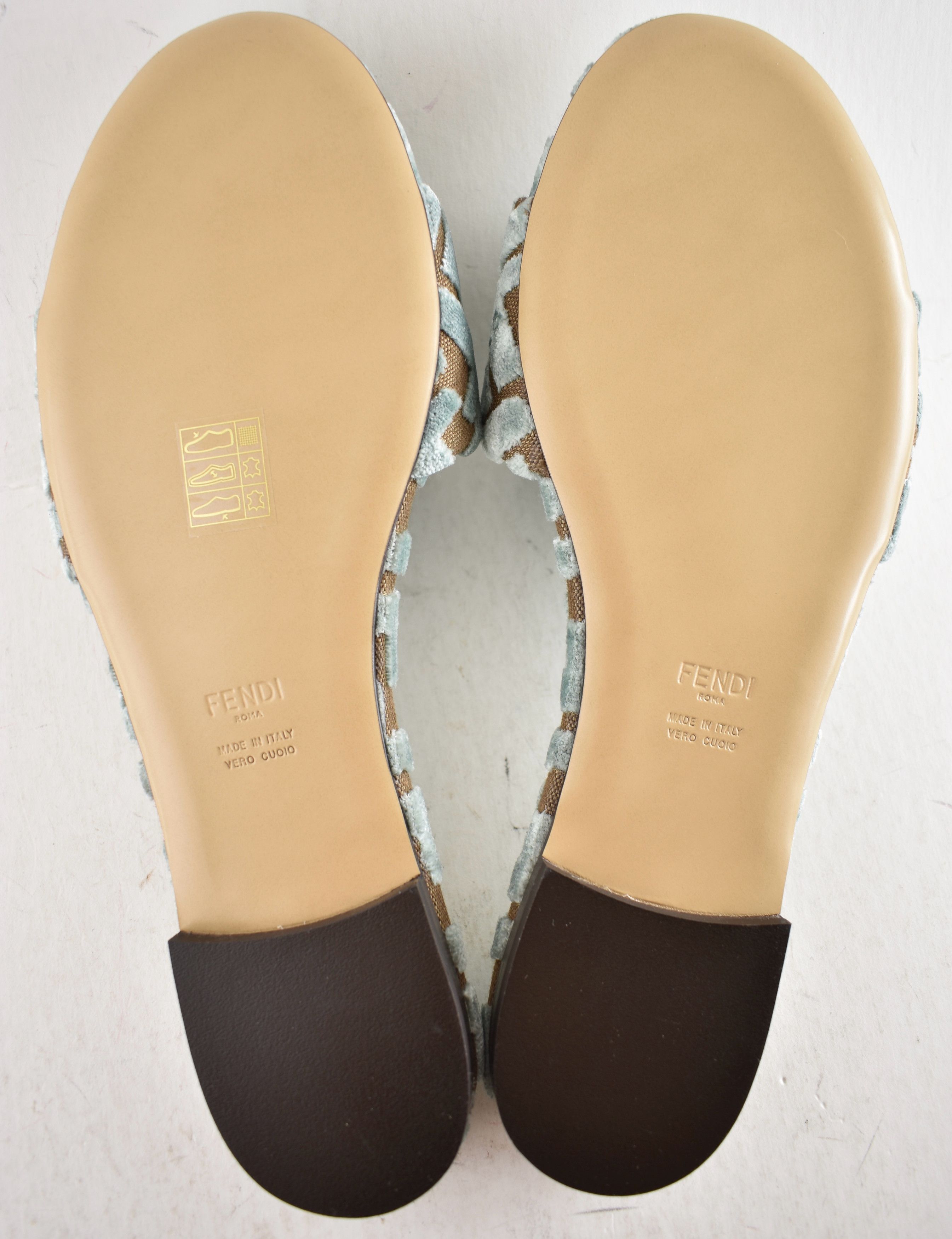 Fendi Fendi Sunshine Velvet FF Logo Slide Flat Flip Flop Sandal 37 Size US 7 / IT 37 - 15 Thumbnail