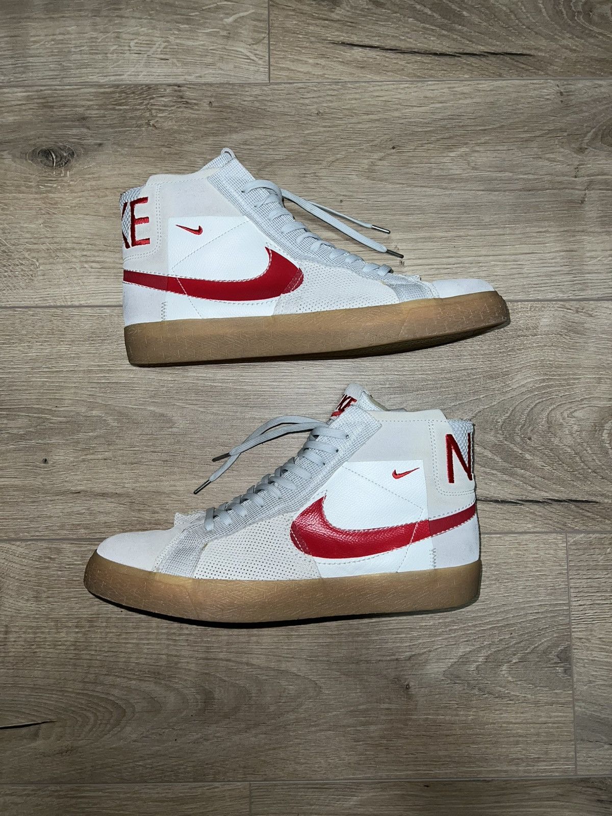 Nike × Vintage Nike SB Zoom Blazer Mid Prm Shoes white/grey Size US 10.5 / EU 43-44 - 2 Thumbnail